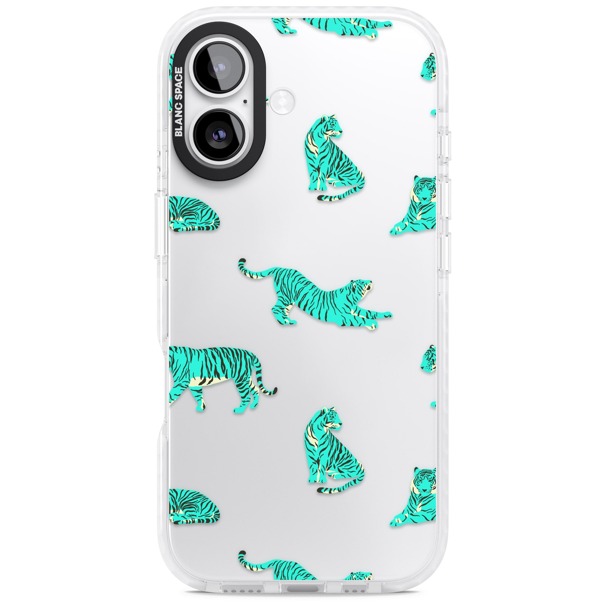 Turquoise Tiger iPhone 17 Impact Clear Phone Case