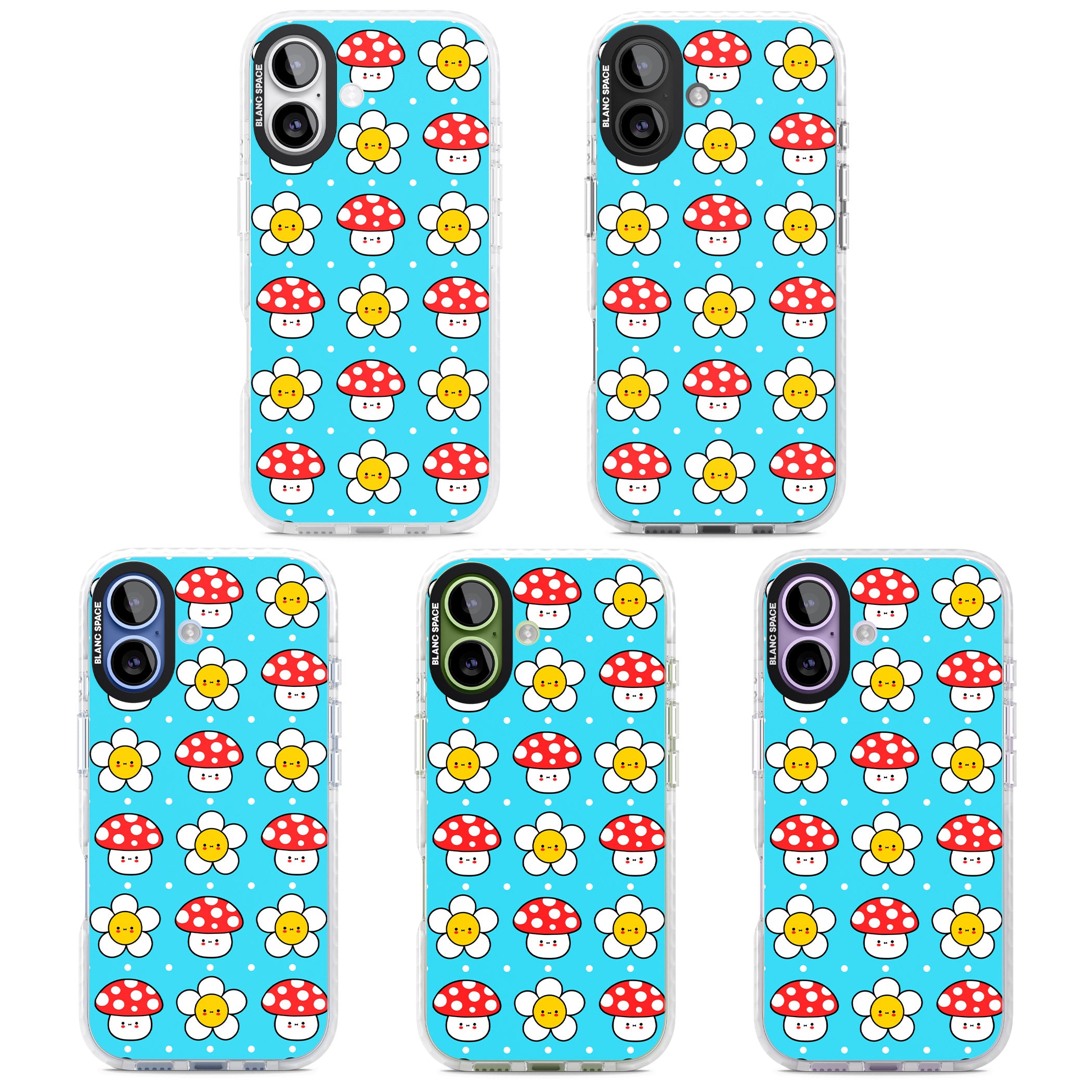 Shroom Bunnies Kawaii Pattern iPhone 17 Impact Clear Phone Case APT Impact Protection