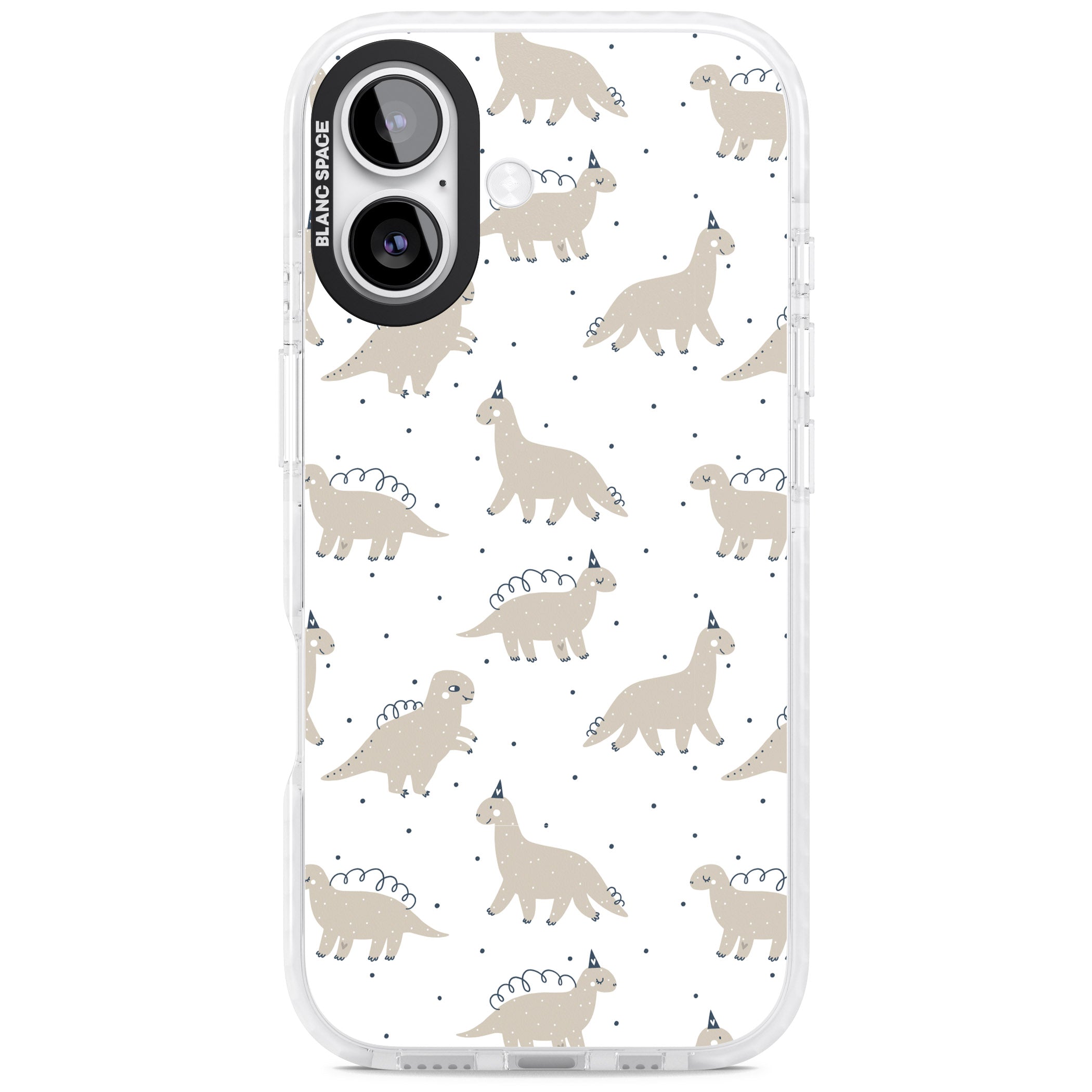 Party Dino Pattern iPhone 17 Impact Clear Phone Case