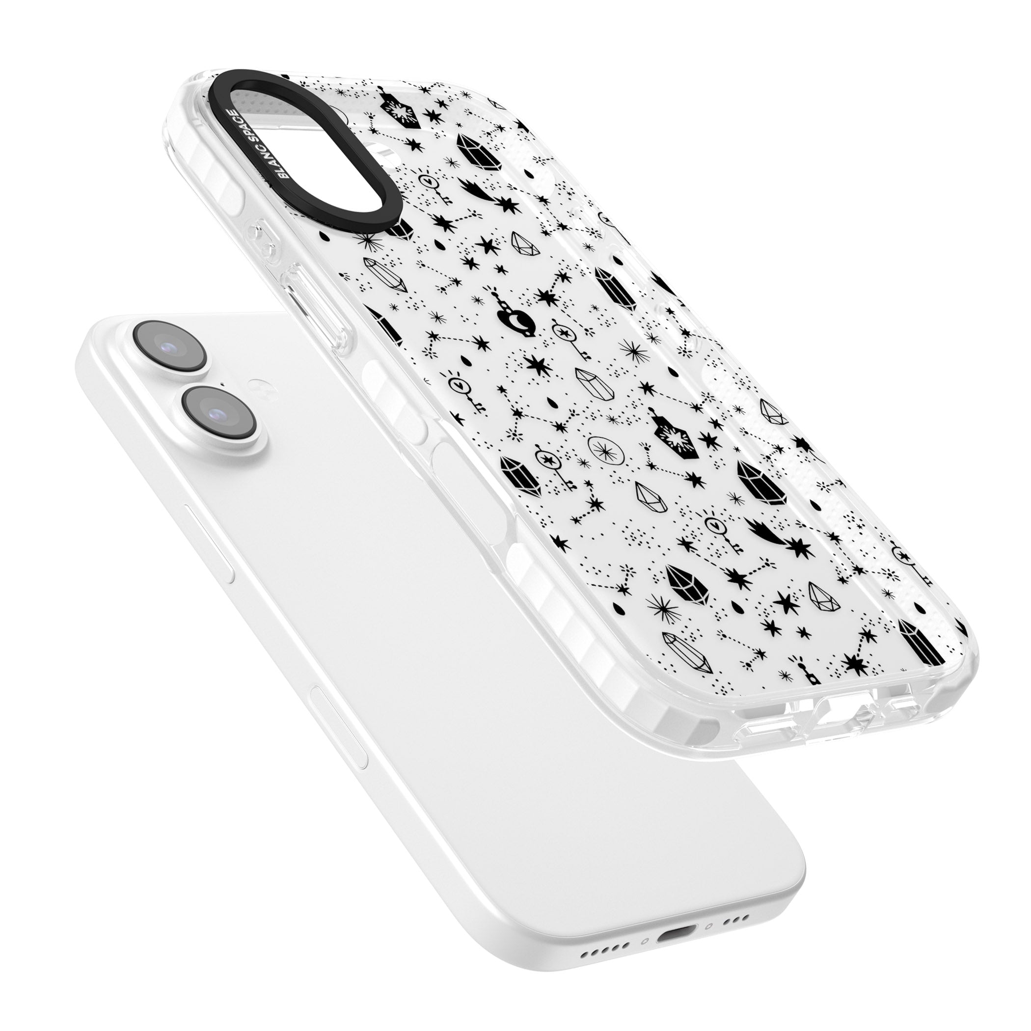 Black Cosmic Crystal iPhone 17 Impact Clear Phone Case Colours