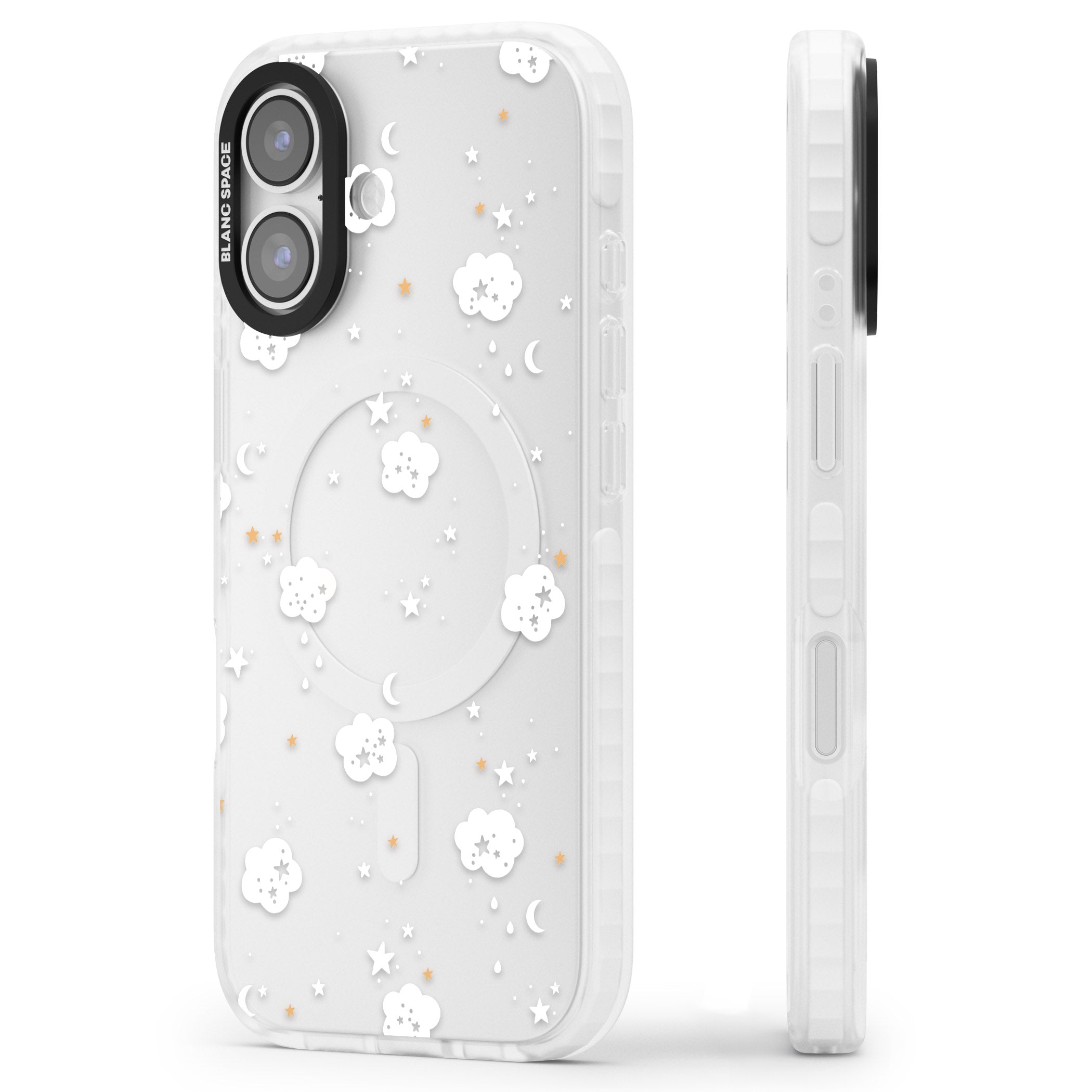 Starry Night Cloud iPhone 17 Impact Clear Phone Case Side Profile