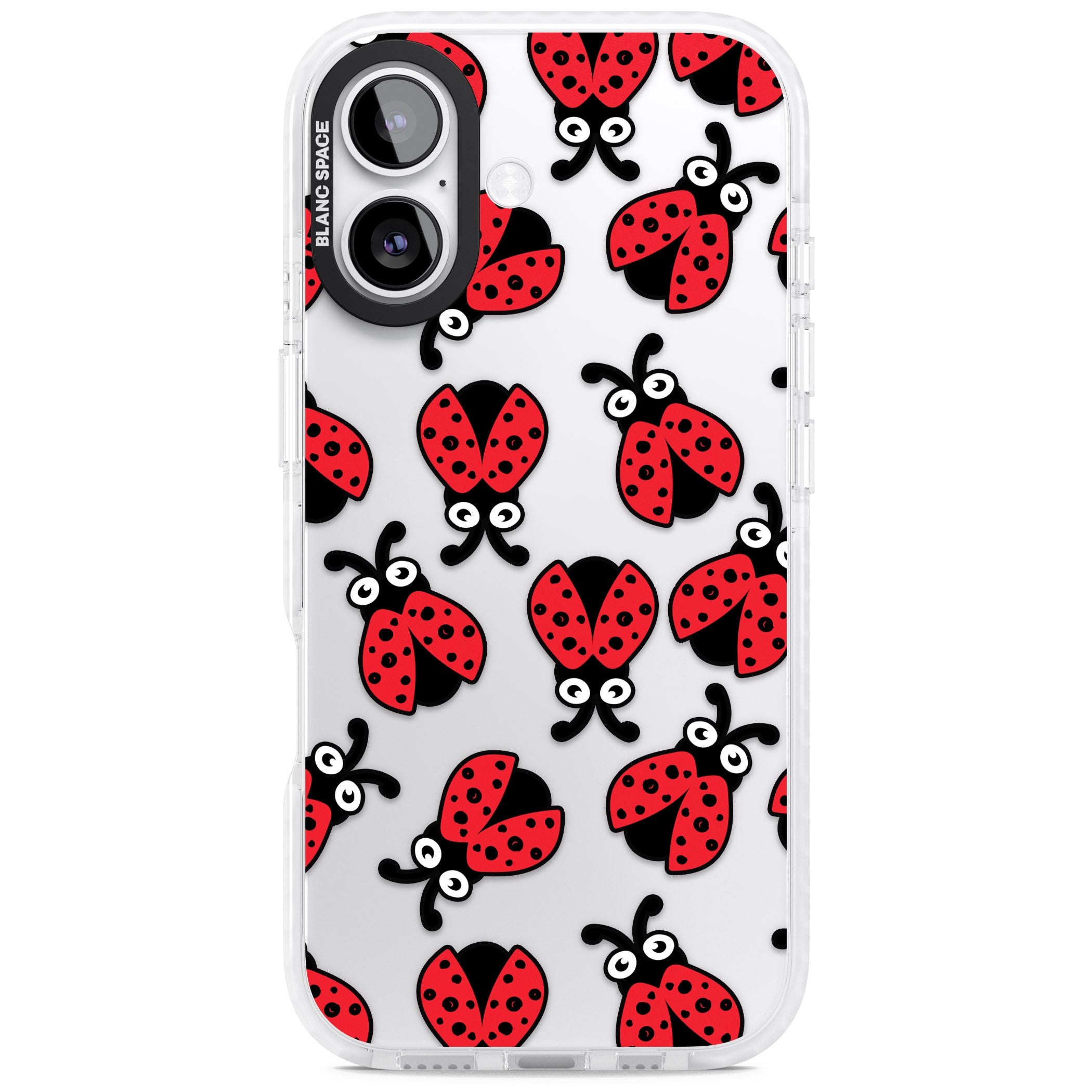 Ladybug Pattern iPhone 17 Impact Clear Phone Case
