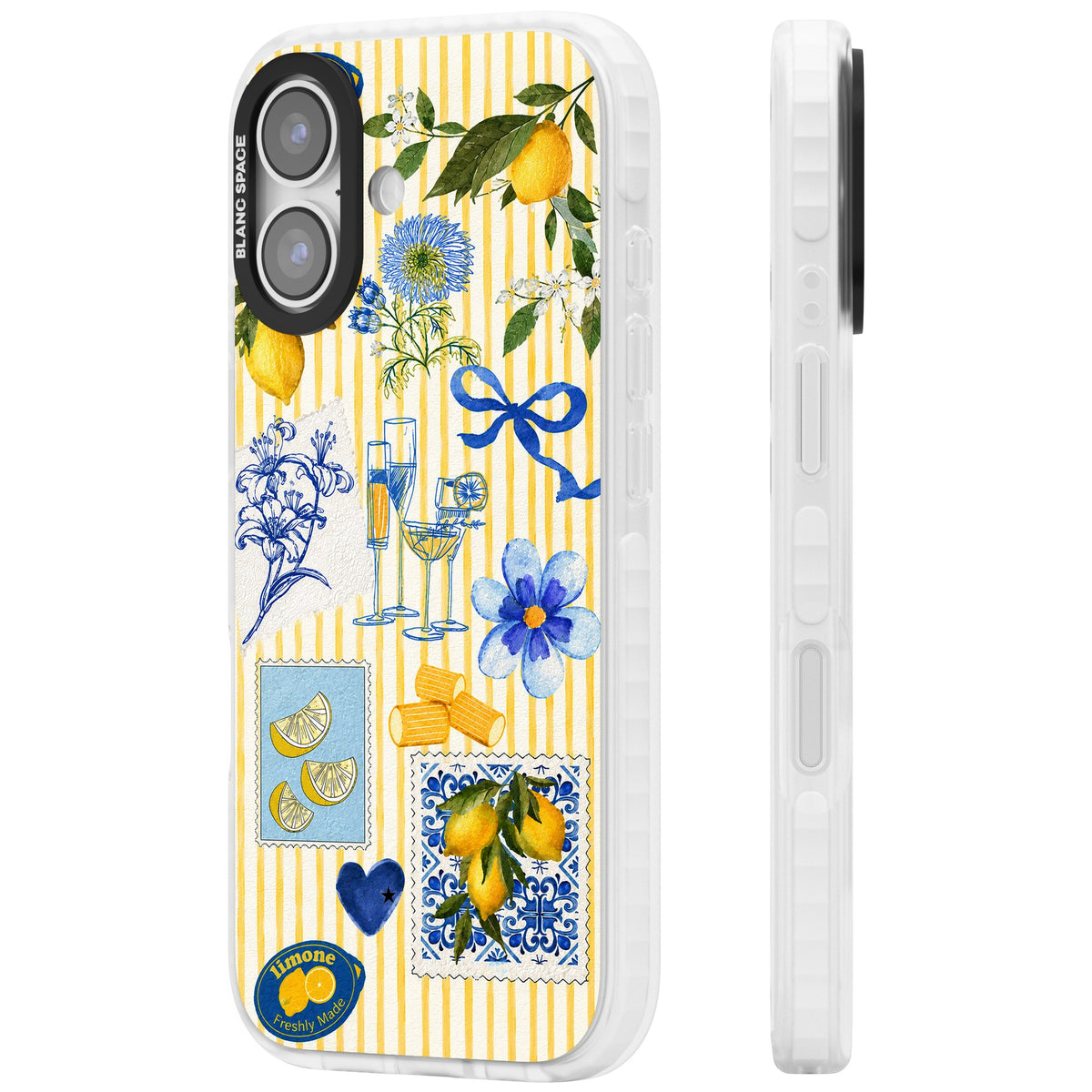 Limone Riviera iPhone 16 / iPhone 16 Plus / iPhone 17 Impact Clear Phone Case side