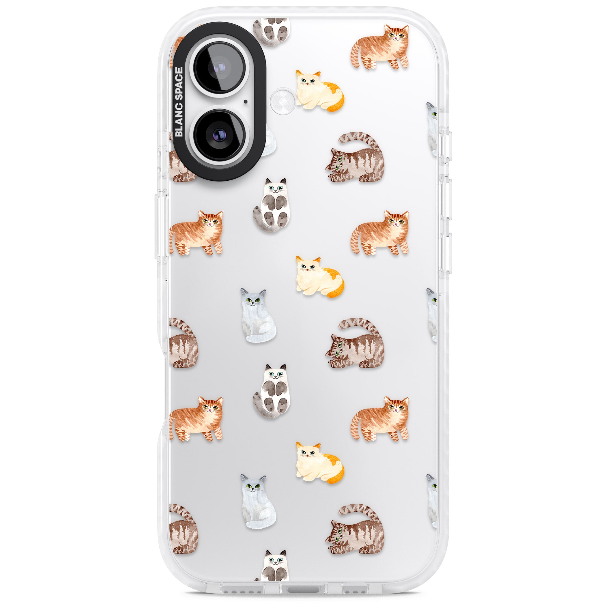 Cute Cat Pattern Classic iPhone 17 Impact Clear Phone Case