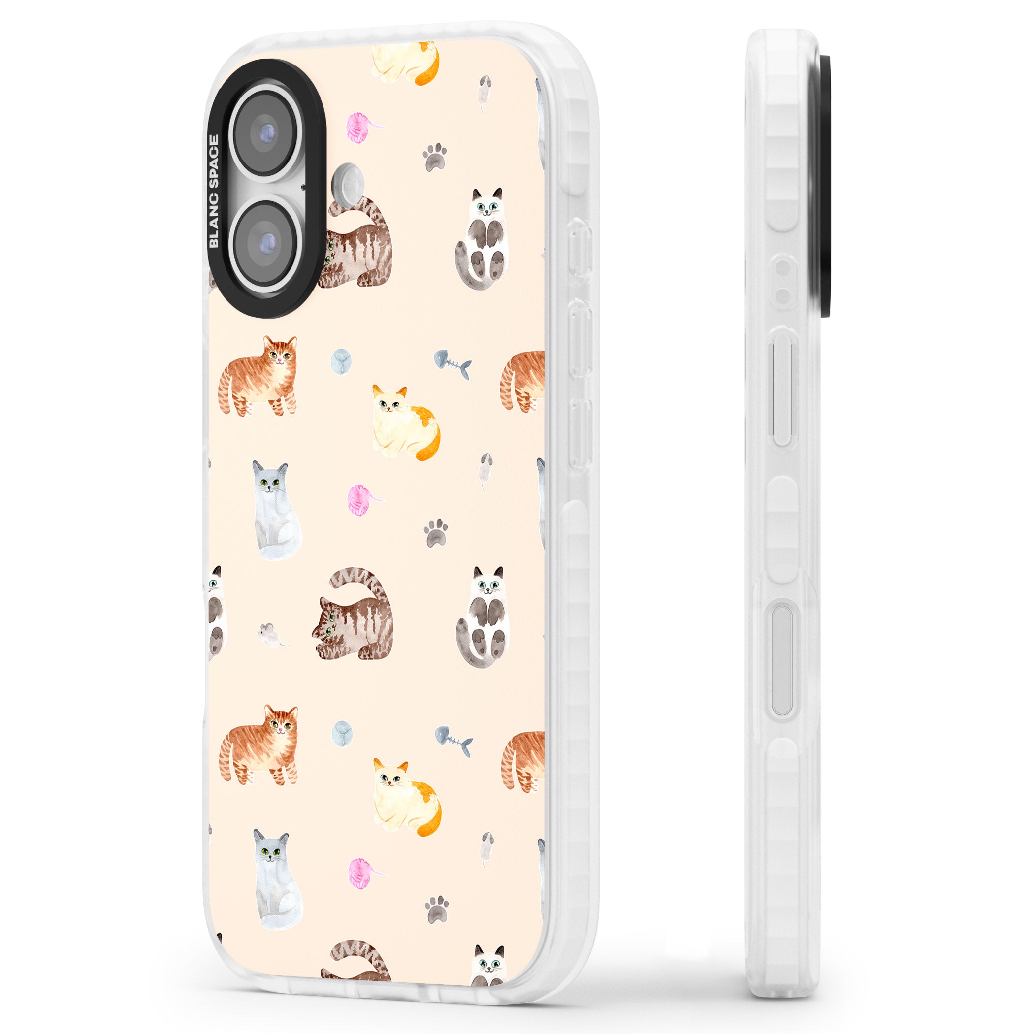 Cat Playground iPhone 17 Impact Clear Phone Case Side Profile