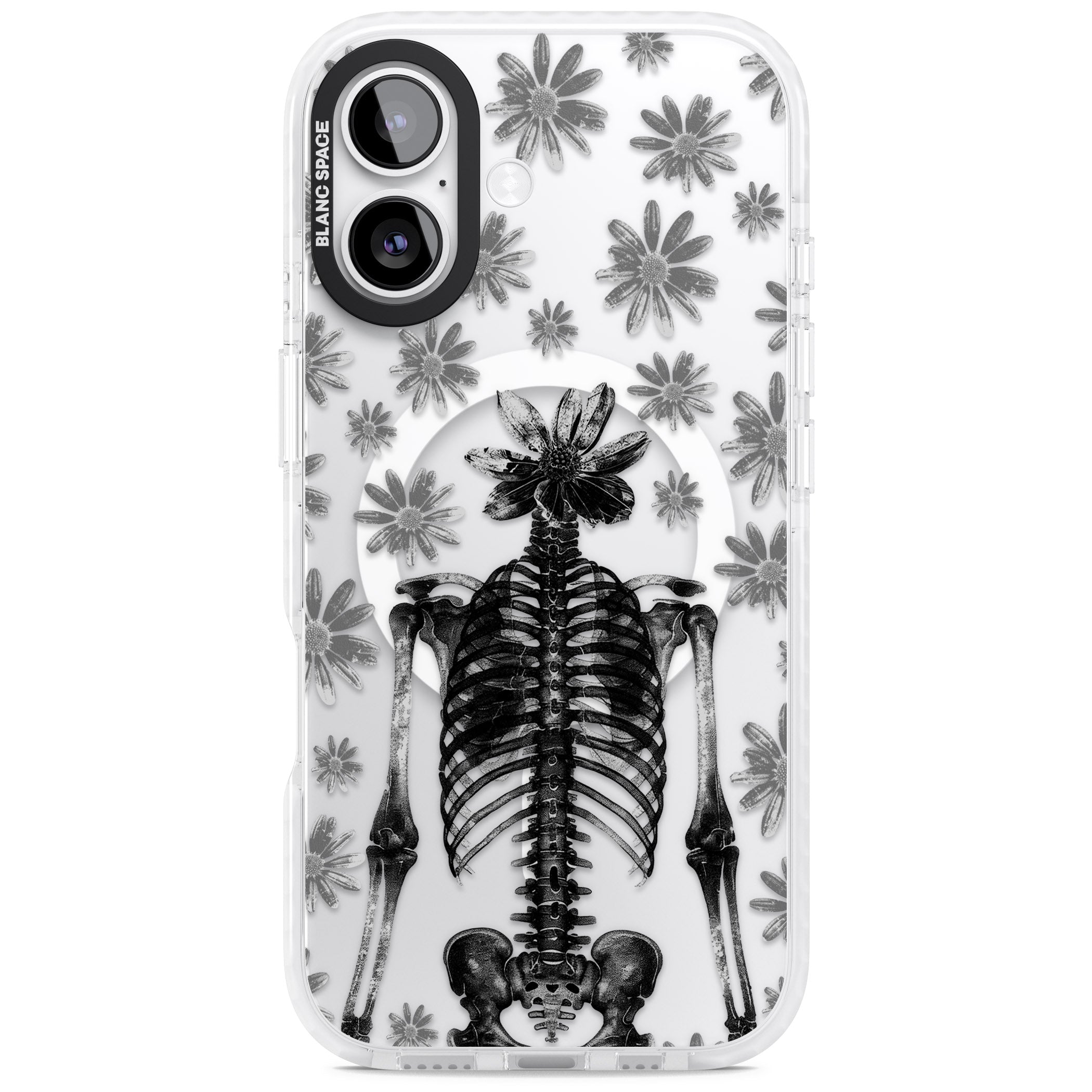 Skeleton Flower iPhone 17 Impact Pro Clear Phone Case