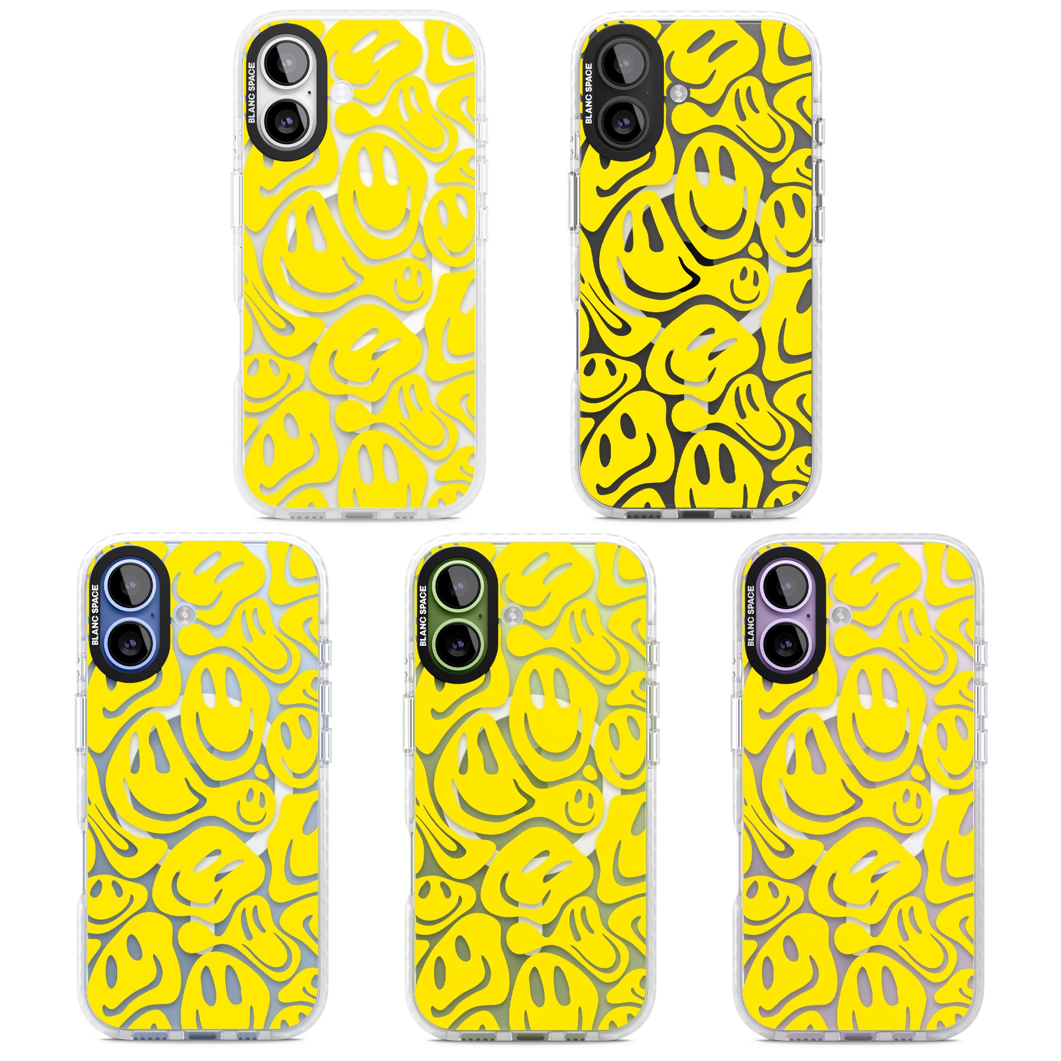 Yellow Acid Faces iPhone 17 Impact Pro Clear Phone Case APT Impact Protection
