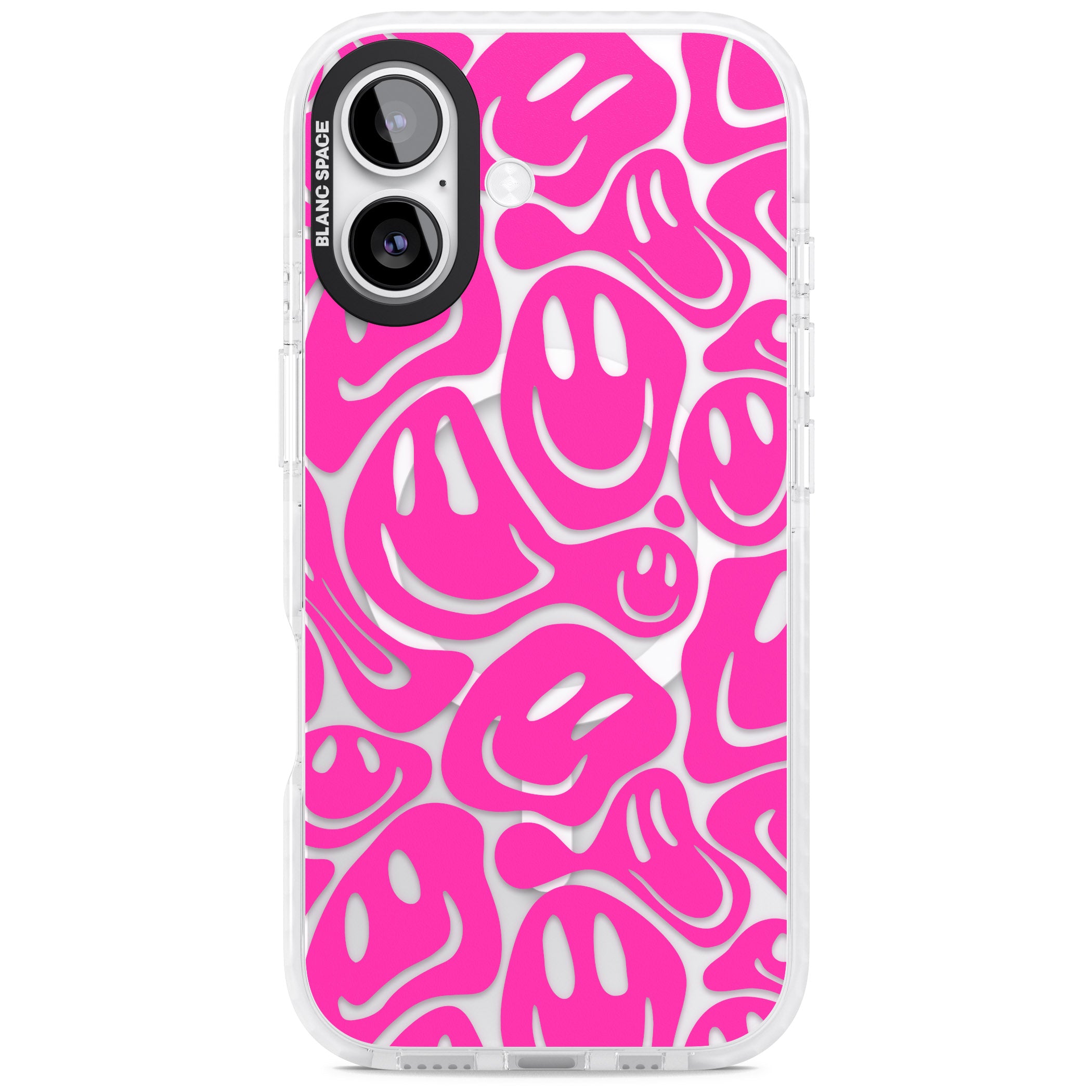 Pink Acid Faces iPhone 17 Impact Pro Clear Phone Case