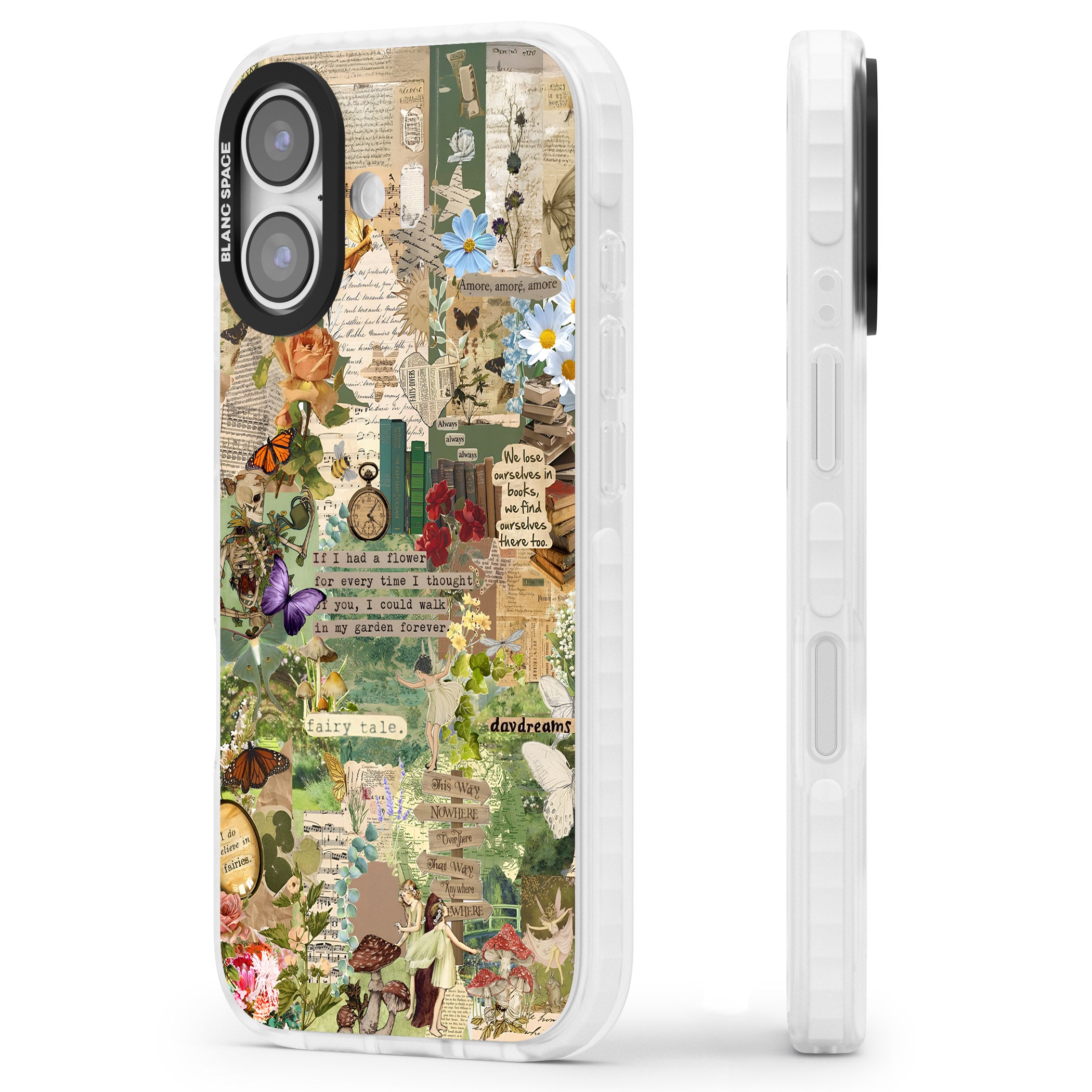 Enchanted Collage iPhone 17 Impact Pro Clear Phone Case Side Profile