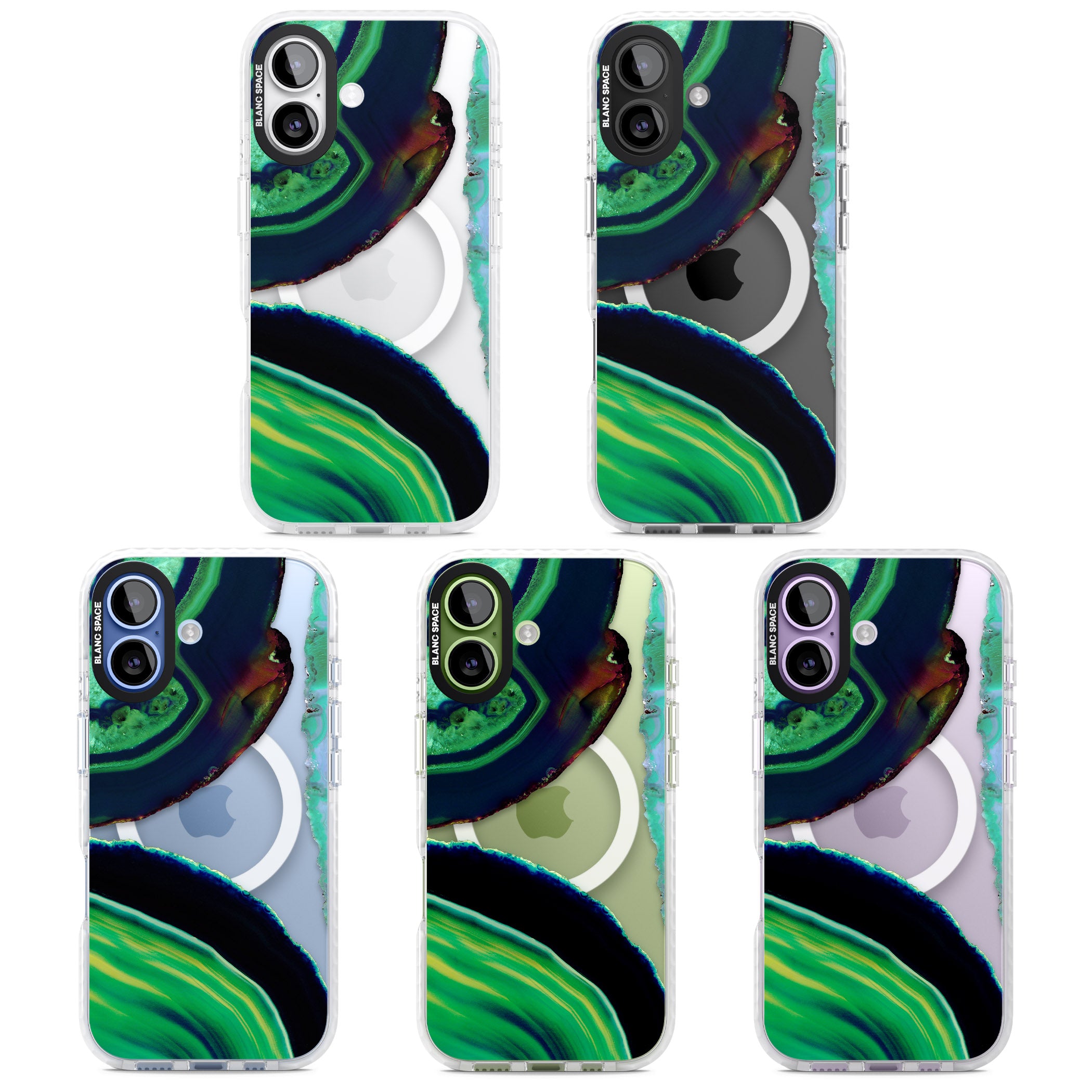 Green Geode Glow iPhone 17 Impact Pro Clear Phone Case APT Impact Protection