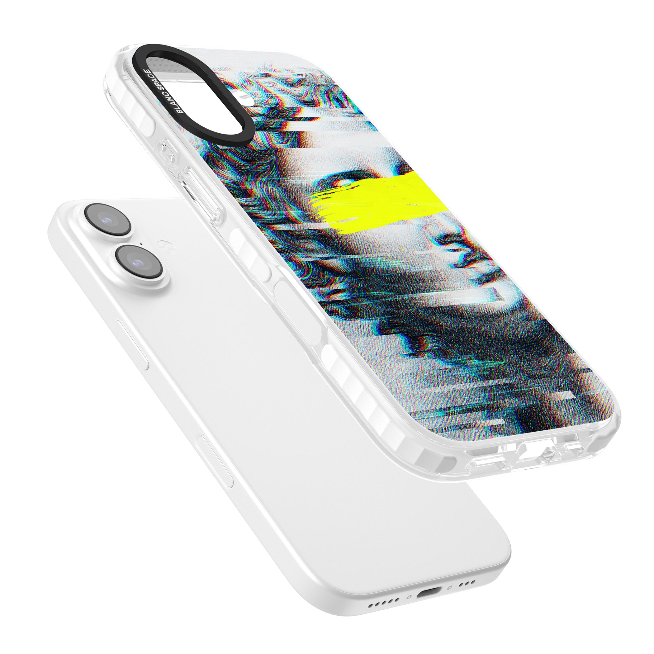 Glitched Fragment iPhone 17 Impact Pro Clear Phone Case Colours