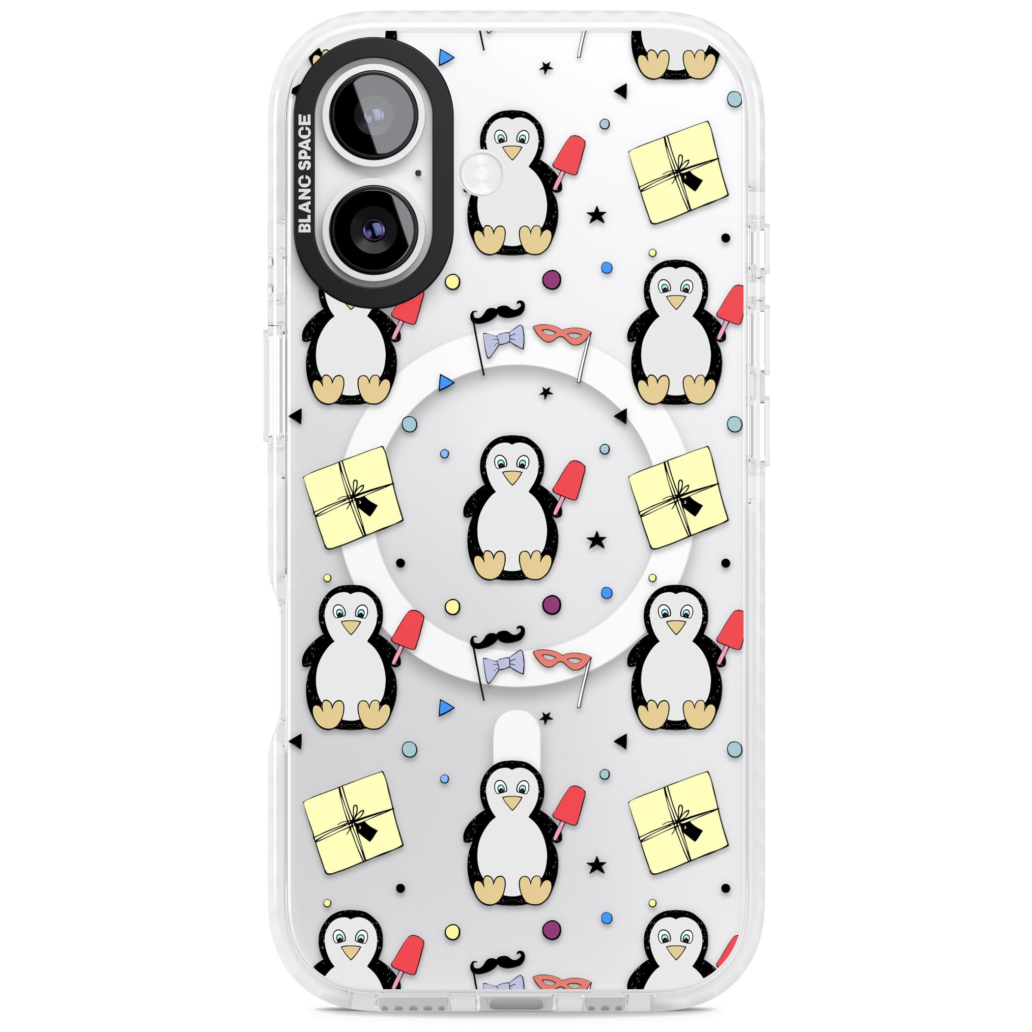 Cute Penguin Pattern Clear iPhone 17 Impact Pro Clear Phone Case