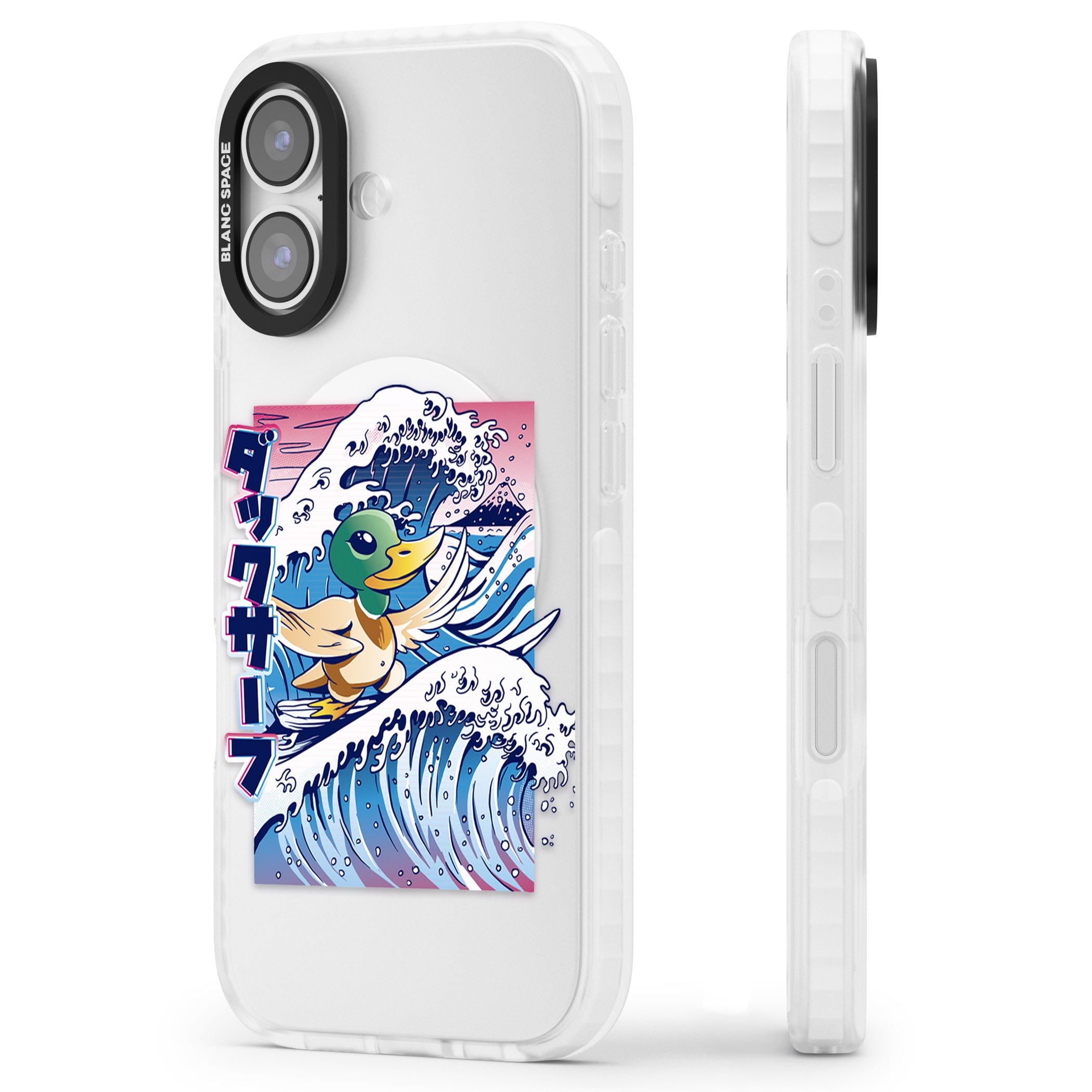 Duck Surf iPhone 17 Impact Pro Clear Phone Case Side Profile