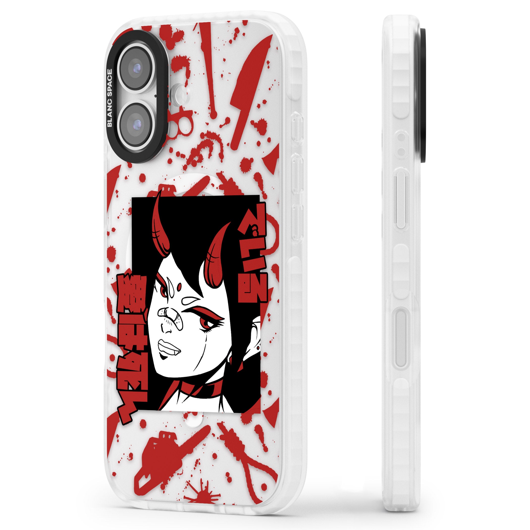She'S A Devil iPhone 17 Impact Pro Clear Phone Case Side Profile