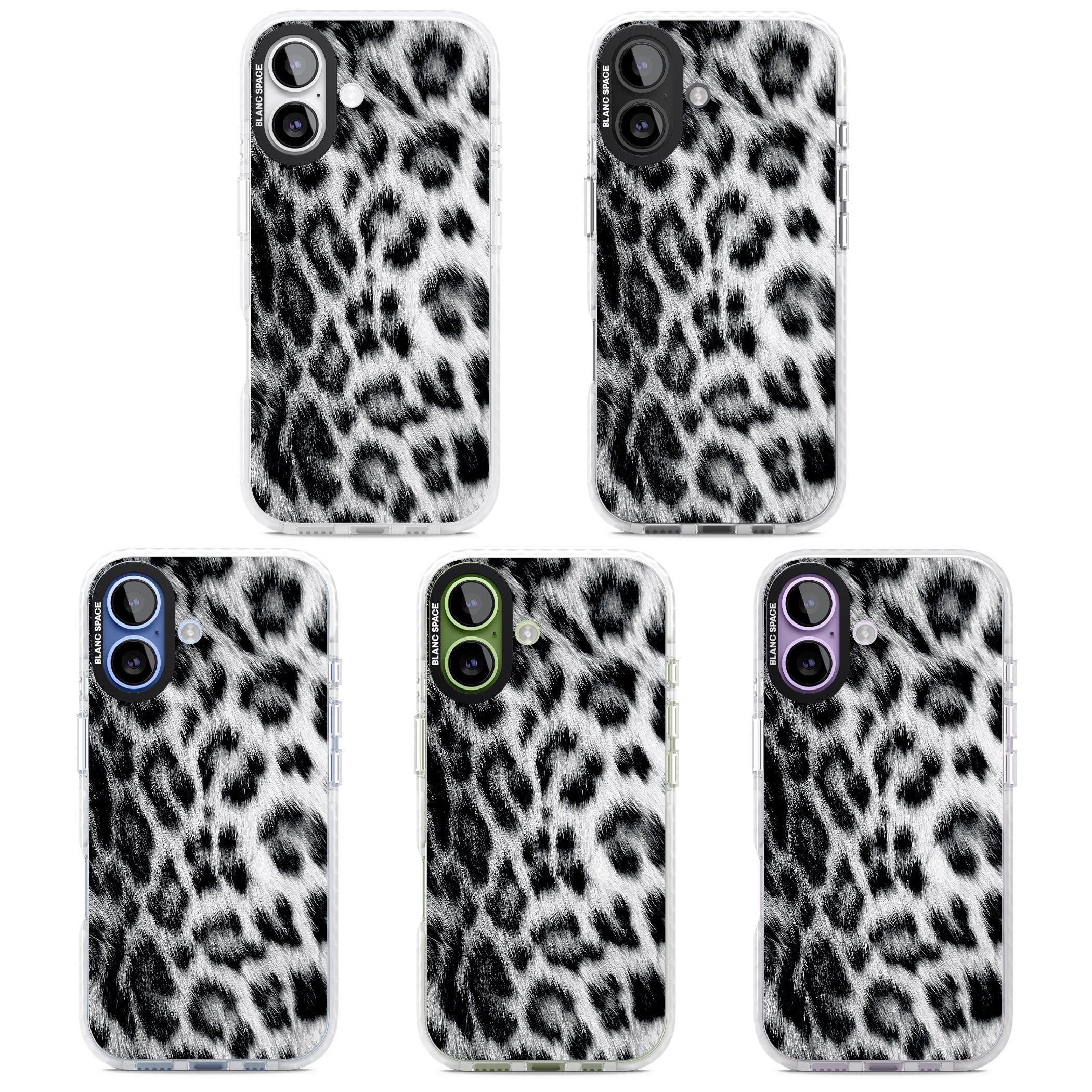 Animal Fur Pattern Snow Leopard iPhone 17 Impact Pro Clear Phone Case APT Impact Protection