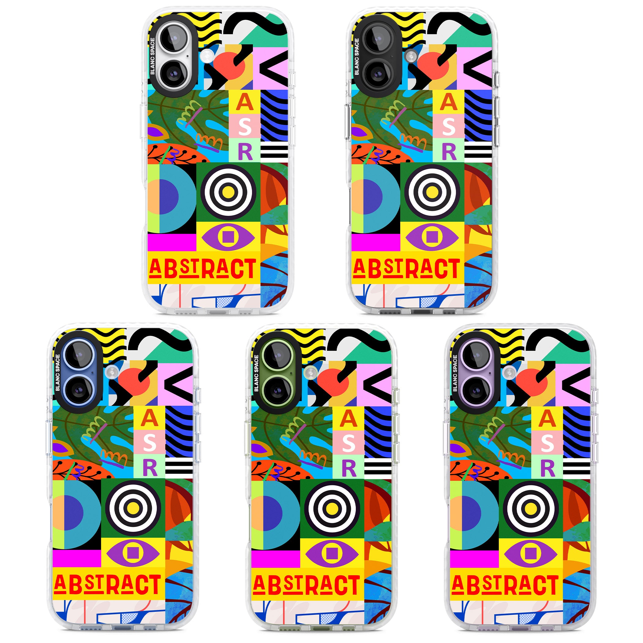 Abstract Pattern Patchwork iPhone 17 Impact Pro Clear Phone Case APT Impact Protection