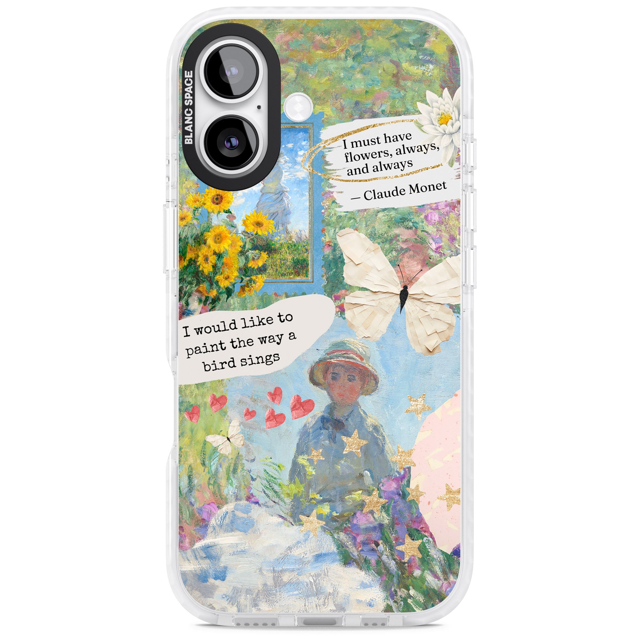 Monet 'Way A Bird Sings' Collage iPhone 17 Impact Pro Clear Phone Case