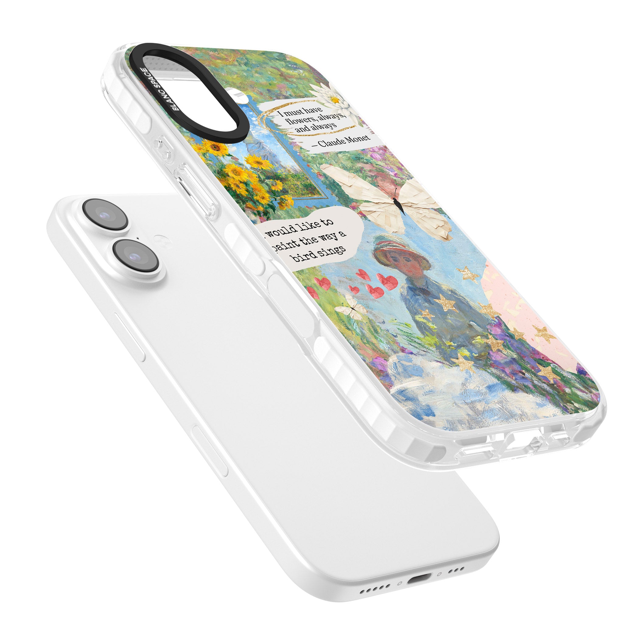 Monet 'Way A Bird Sings' Collage iPhone 17 Impact Pro Clear Phone Case Colours