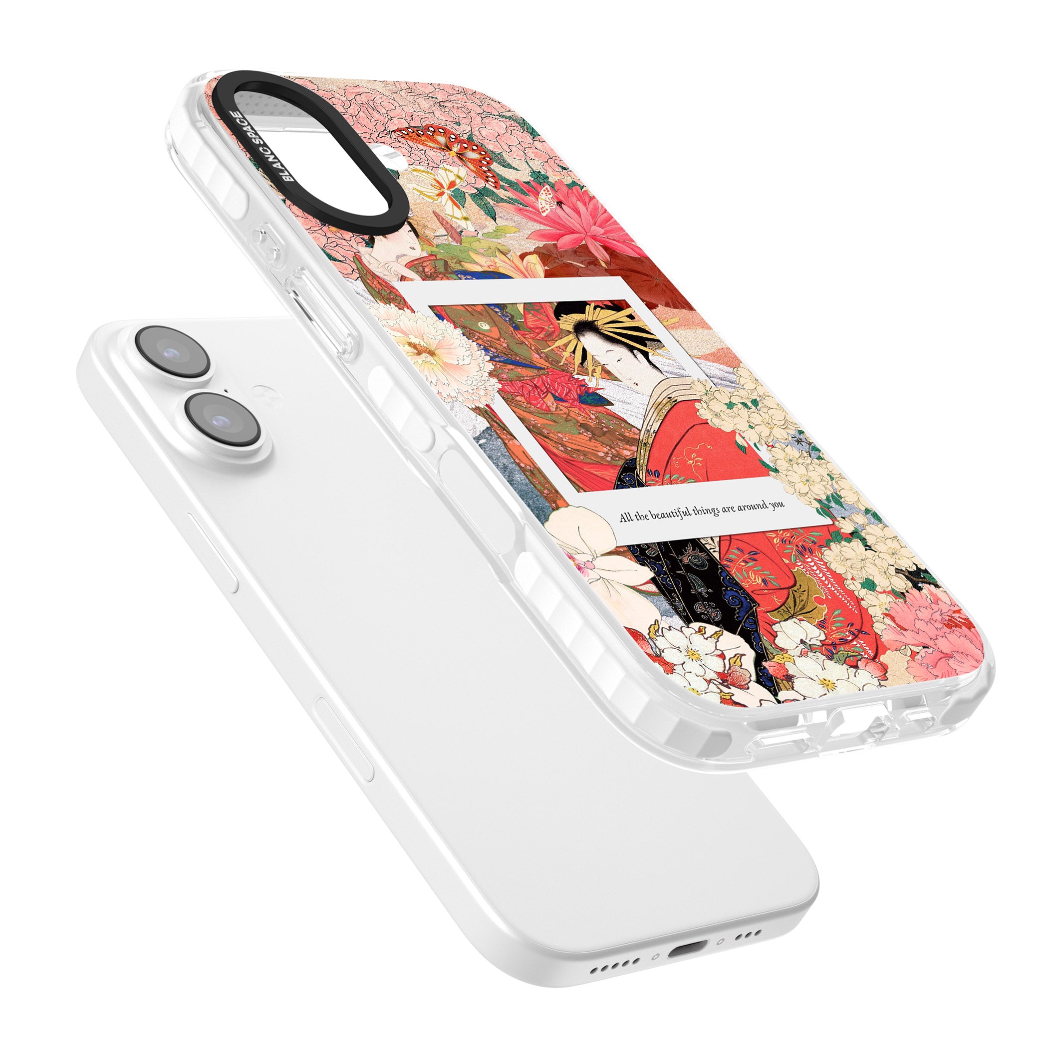 Woodblock Geisha iPhone 17 Impact Pro Clear Phone Case Colours