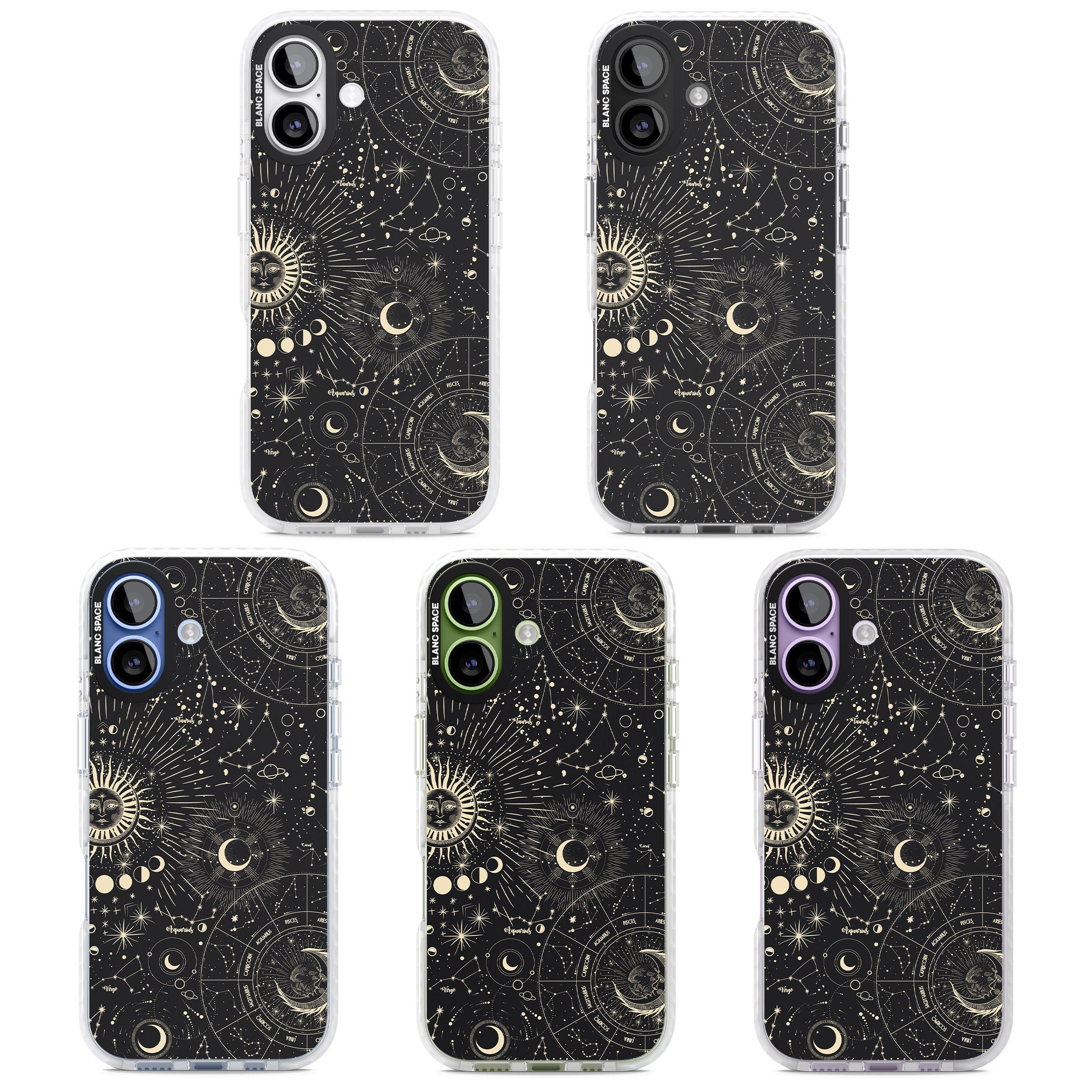 Suns & Zodiac Celestial Chart iPhone 17 Impact Pro Clear Phone Case APT Impact Protection