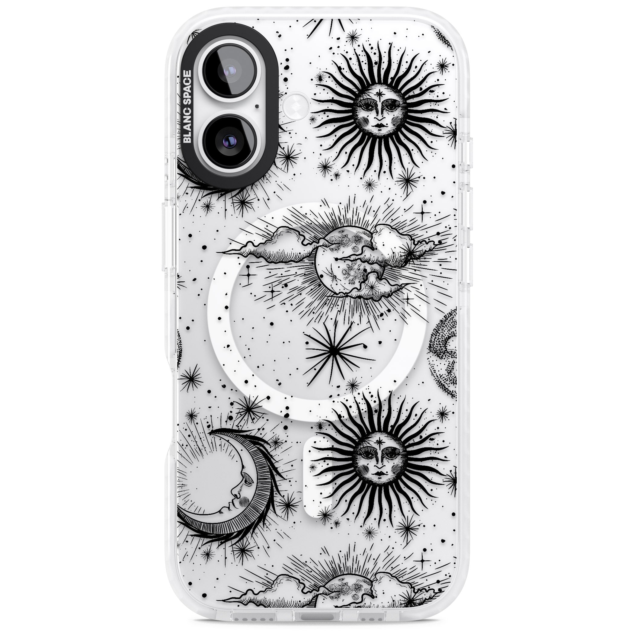 Suns, Moons & Clouds iPhone 17 Impact Pro Clear Phone Case