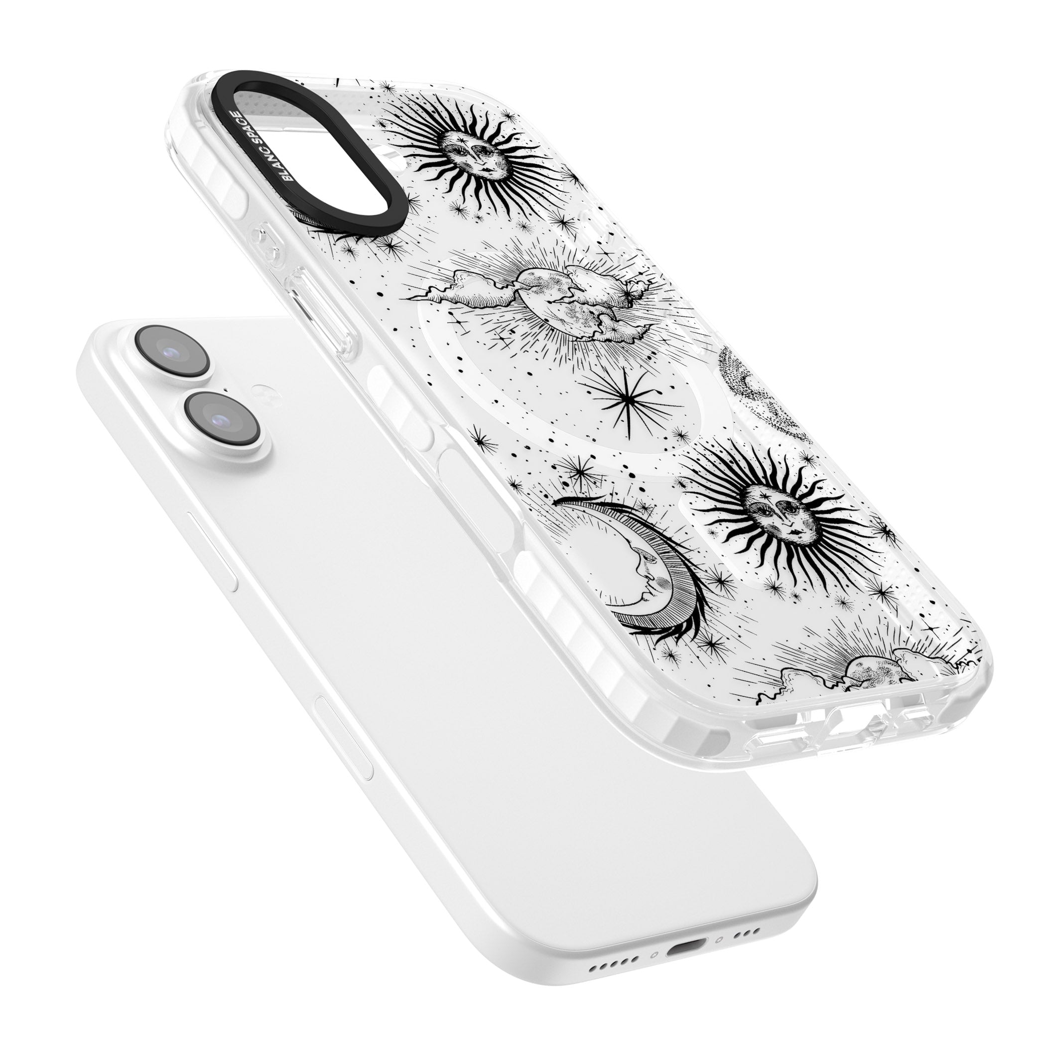 Suns, Moons & Clouds iPhone 17 Impact Pro Clear Phone Case Colours