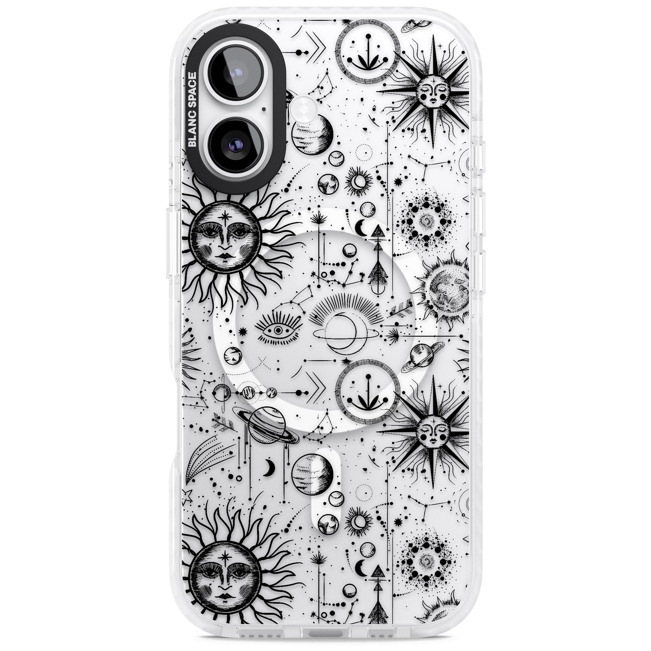 Cosmic Sun & Planets Zodiac iPhone 17 Impact Pro Clear Phone Case