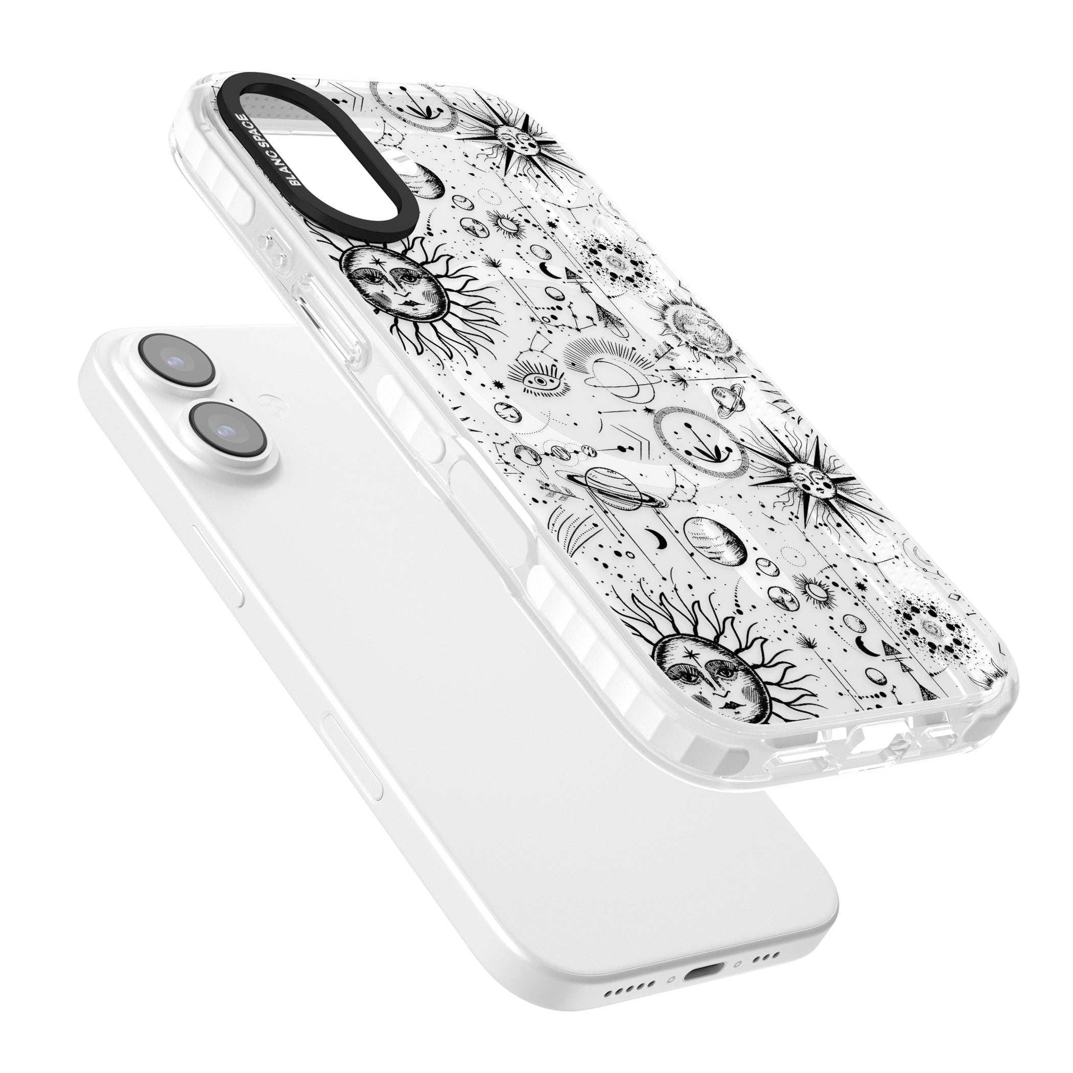 Cosmic Sun & Planets Zodiac iPhone 17 Impact Pro Clear Phone Case Colours