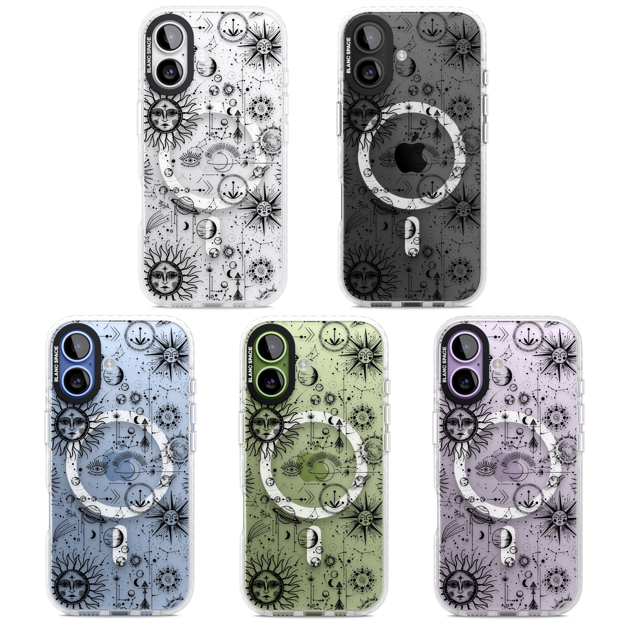 Cosmic Sun & Planets Zodiac iPhone 17 Impact Pro Clear Phone Case APT Impact Protection
