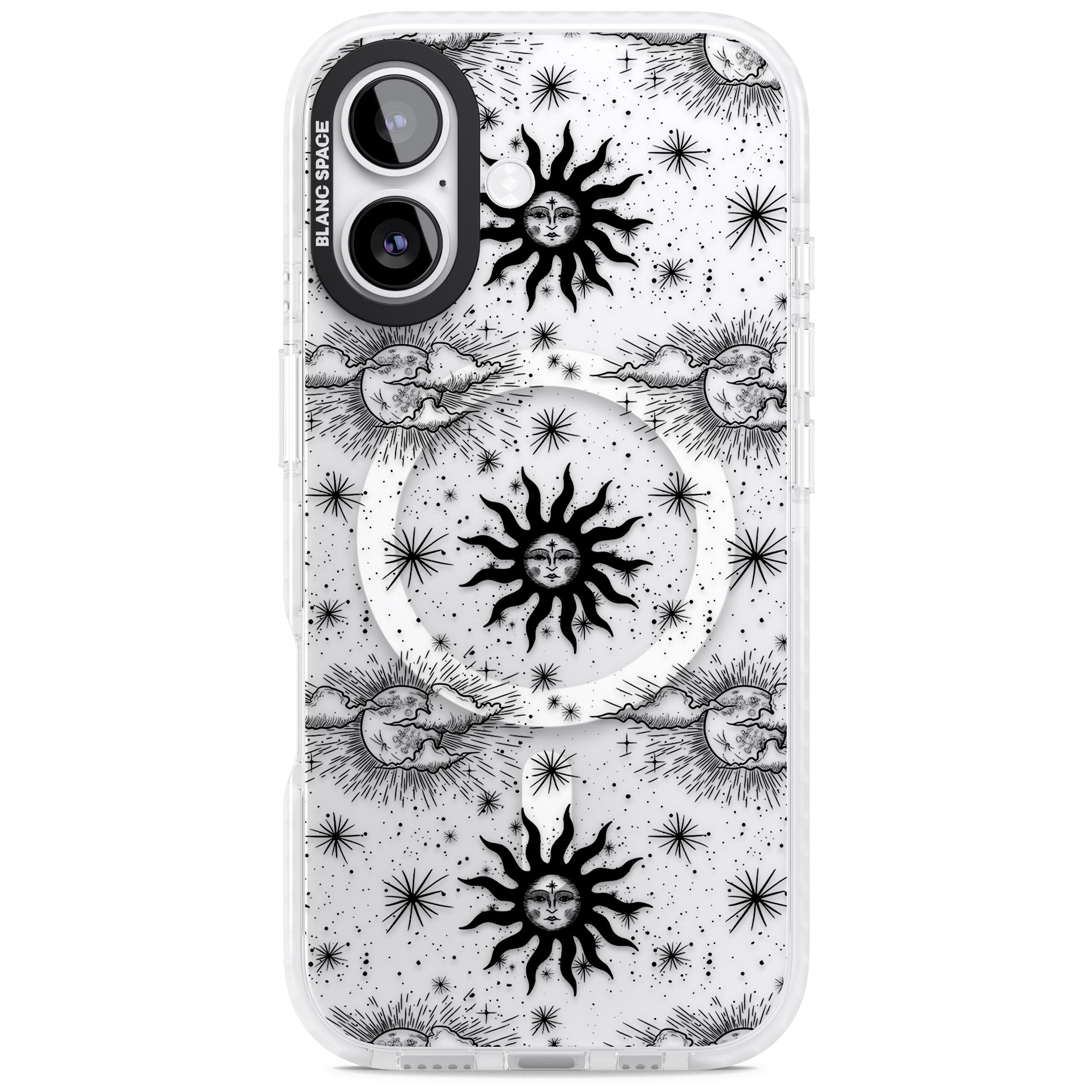 Vintage Sun & Moon iPhone 17 Impact Pro Clear Phone Case