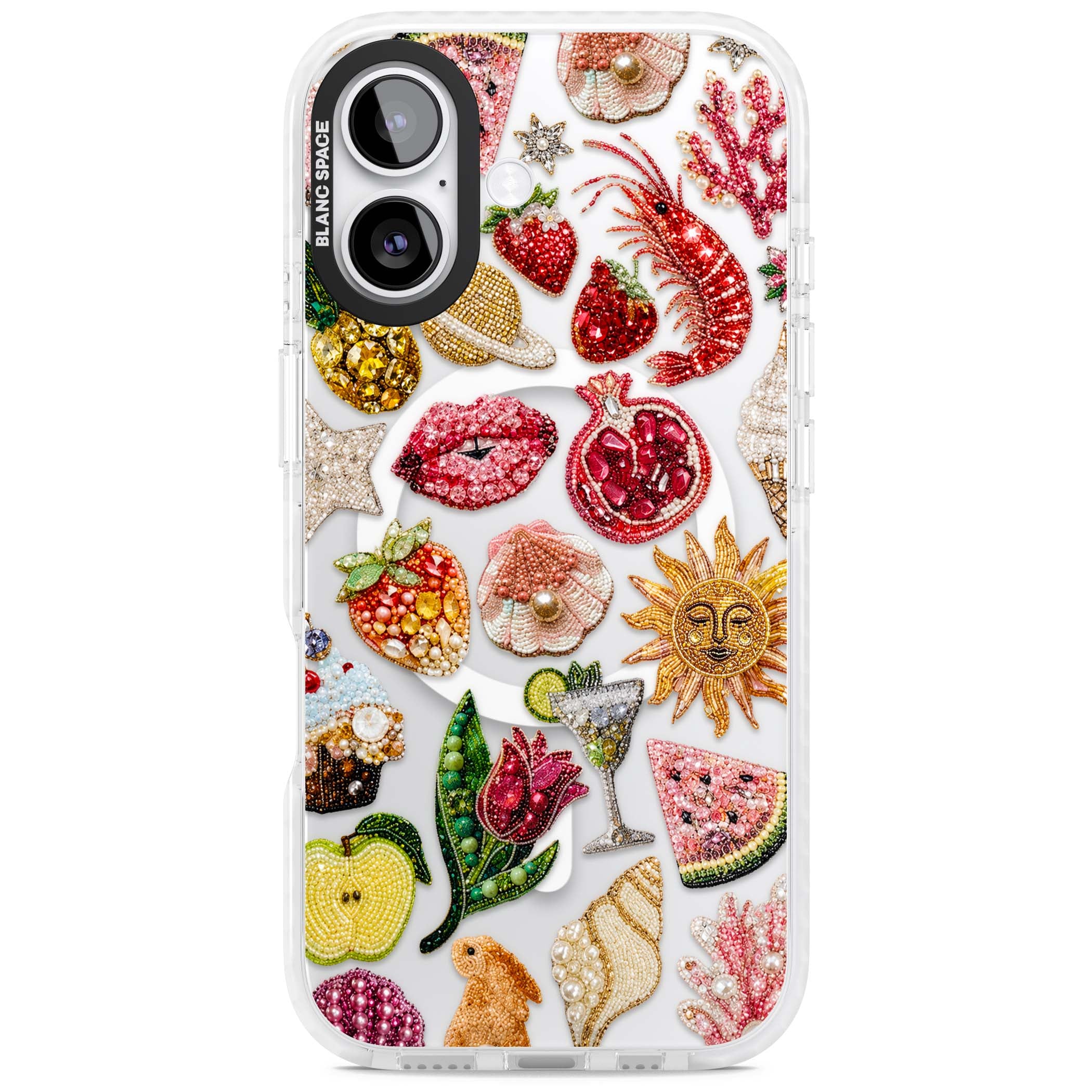 Beaded Riviera coquette iPhone case | Impact Magsafe case for iPhone 17