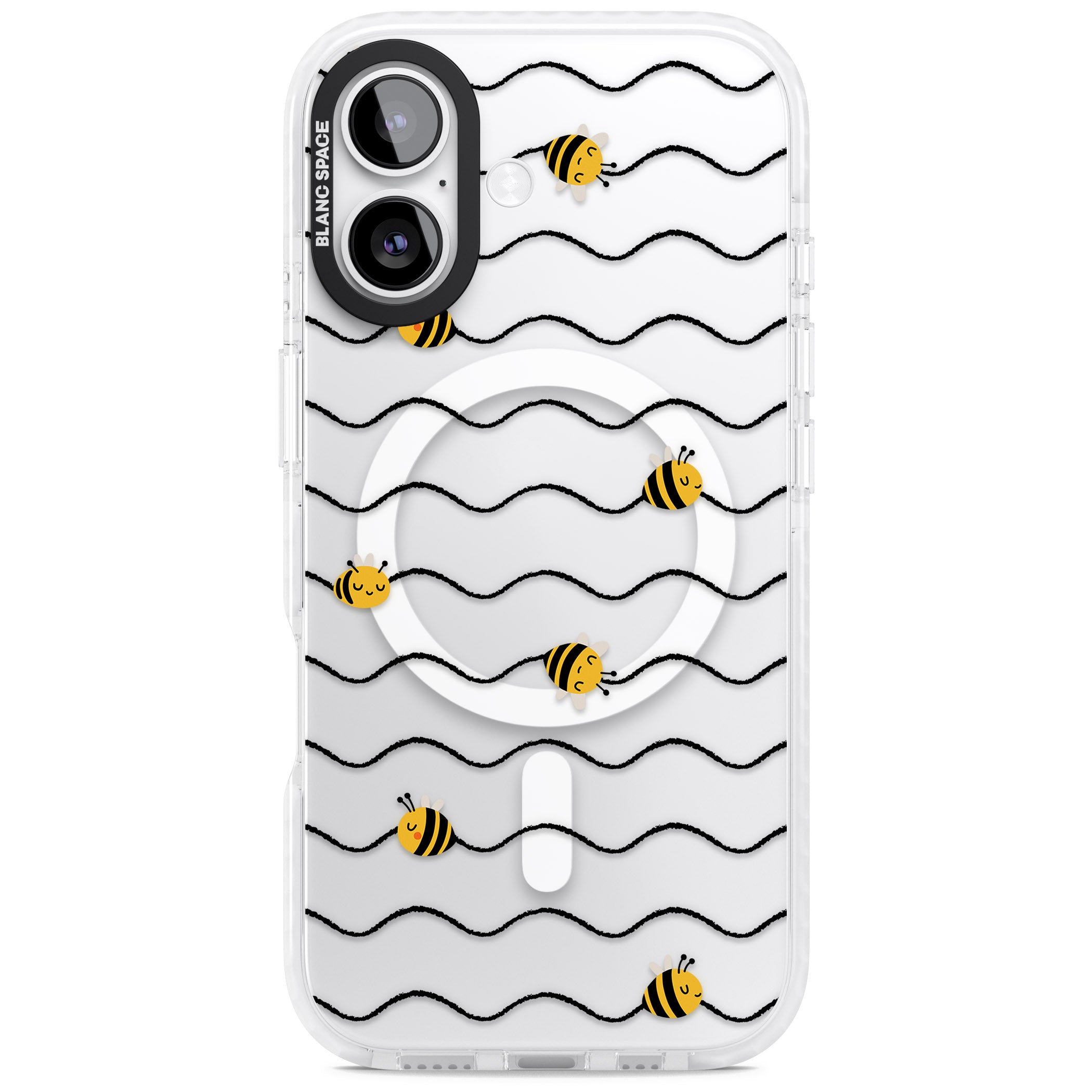 Bee Wave Pattern iPhone 17 Impact Pro Clear Phone Case
