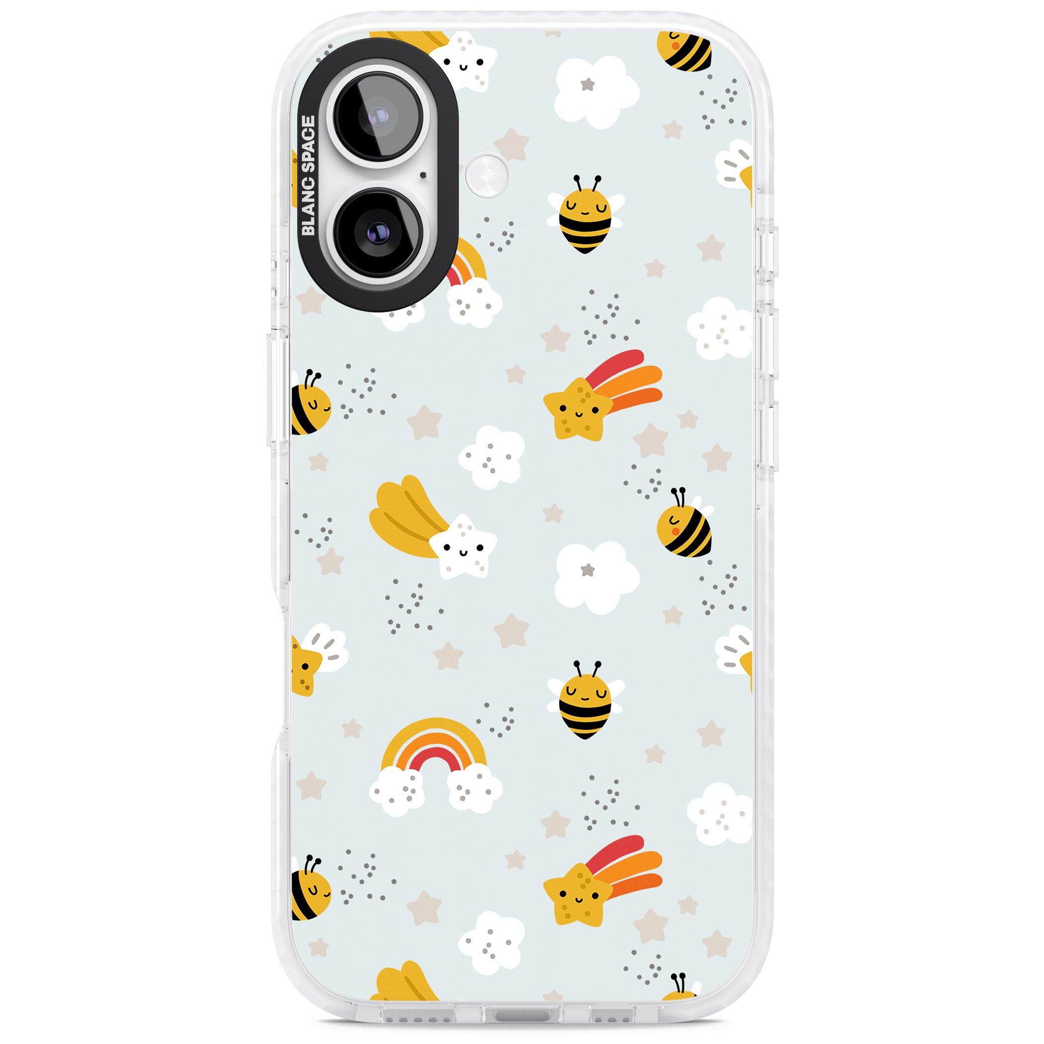 Sweet As Honey Patterns: Bees & Rainbows iPhone 17 Impact Pro Clear Phone Case