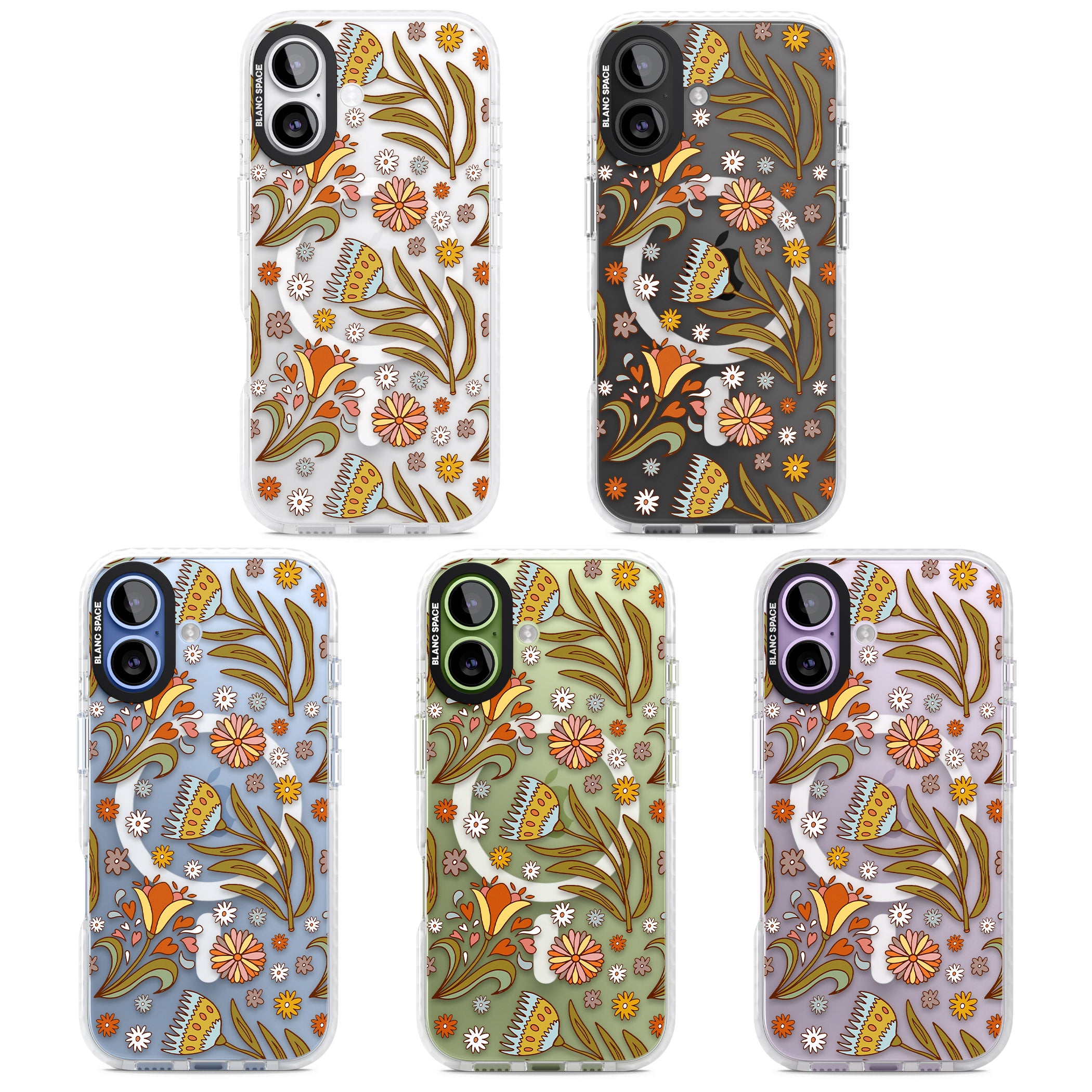 Boho Celestial Wildflower iPhone 17 Impact Pro Clear Phone Case APT Impact Protection