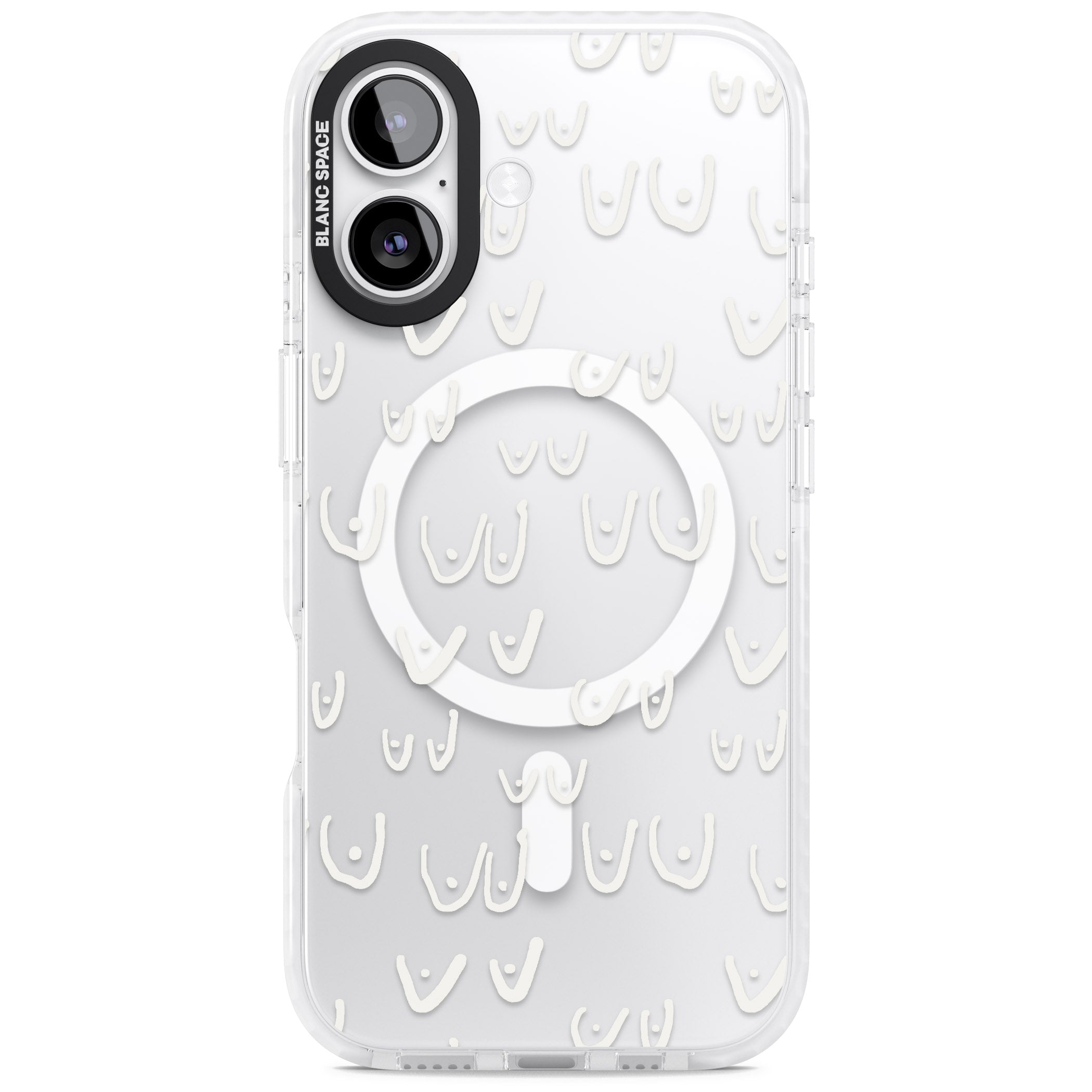 Boob Pattern (White) iPhone 17 Impact Pro Clear Phone Case