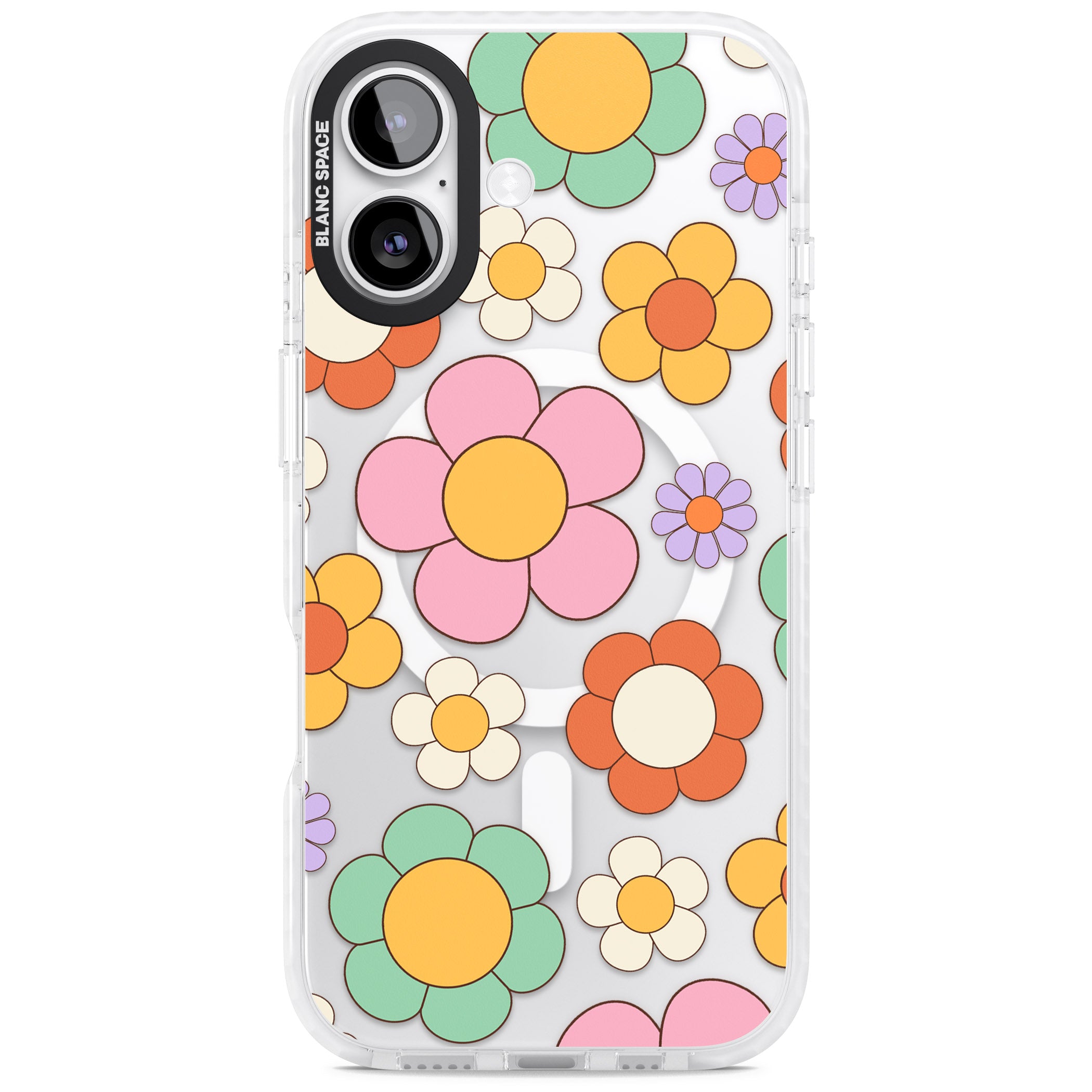 Groovy Blossoms iPhone 17 Impact Pro Clear Phone Case