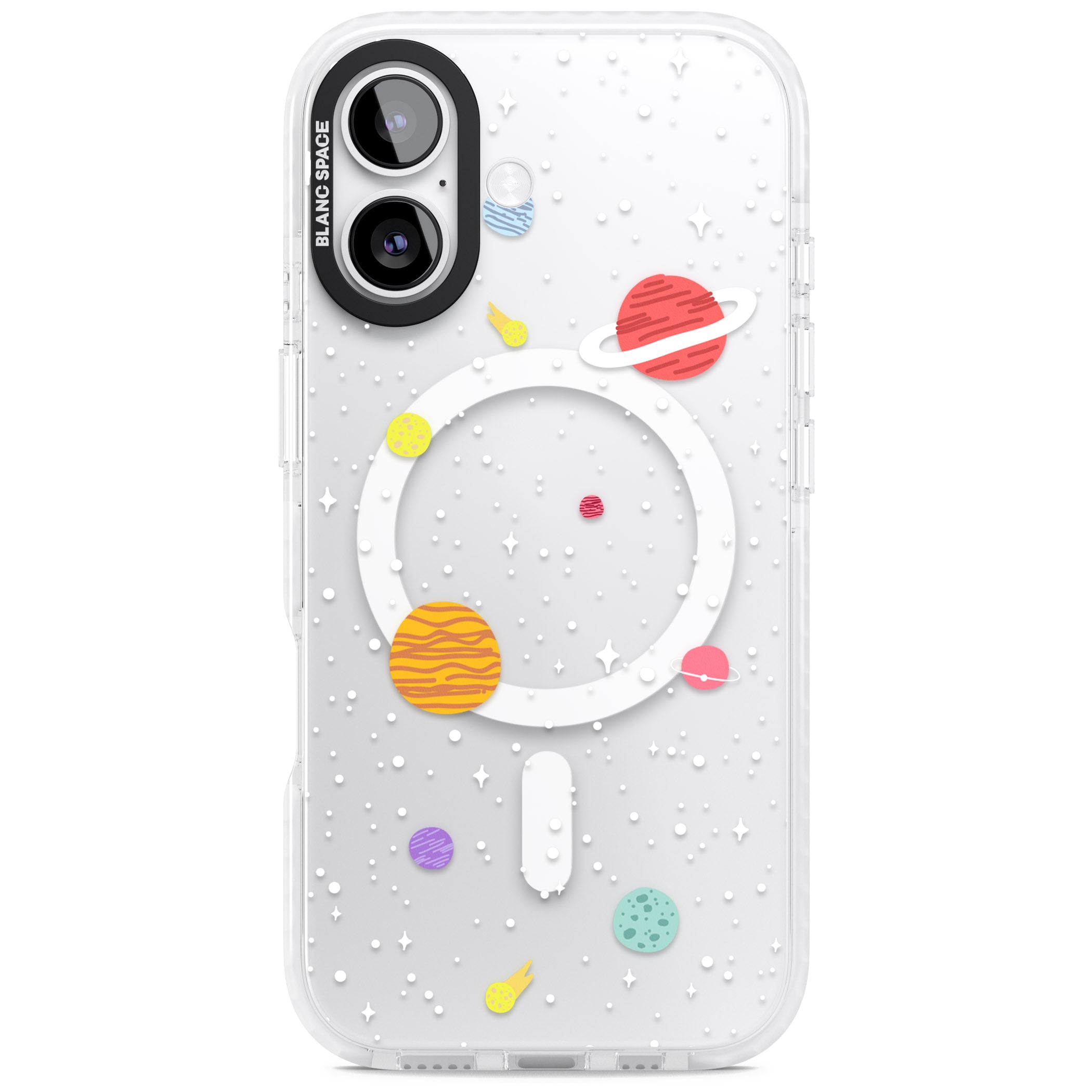 Cute Cartoon Planets (Clear) iPhone 17 Impact Pro Clear Phone Case