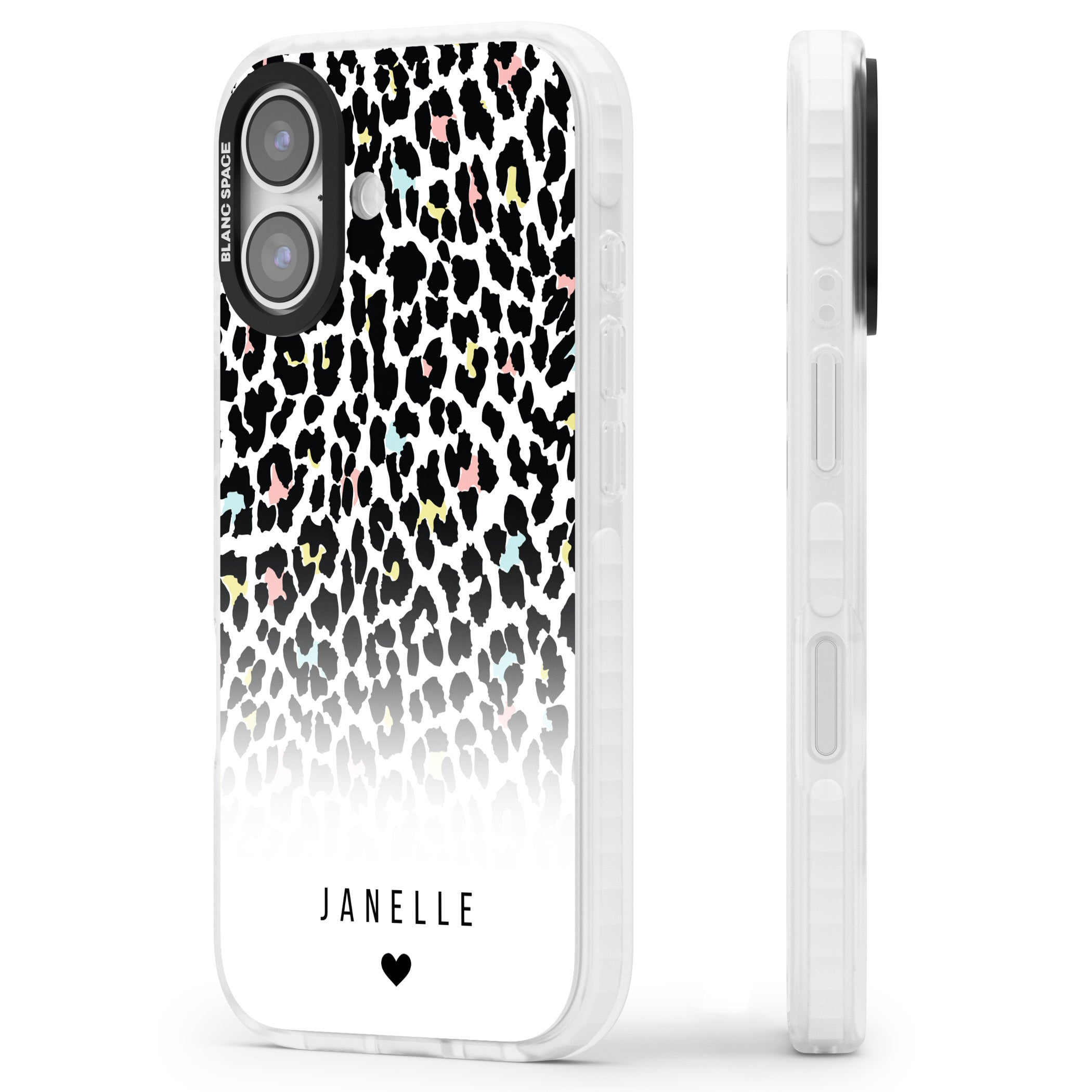 Personalised Pastel Leopard iPhone 17 Impact Pro Clear Phone Case Side Profile