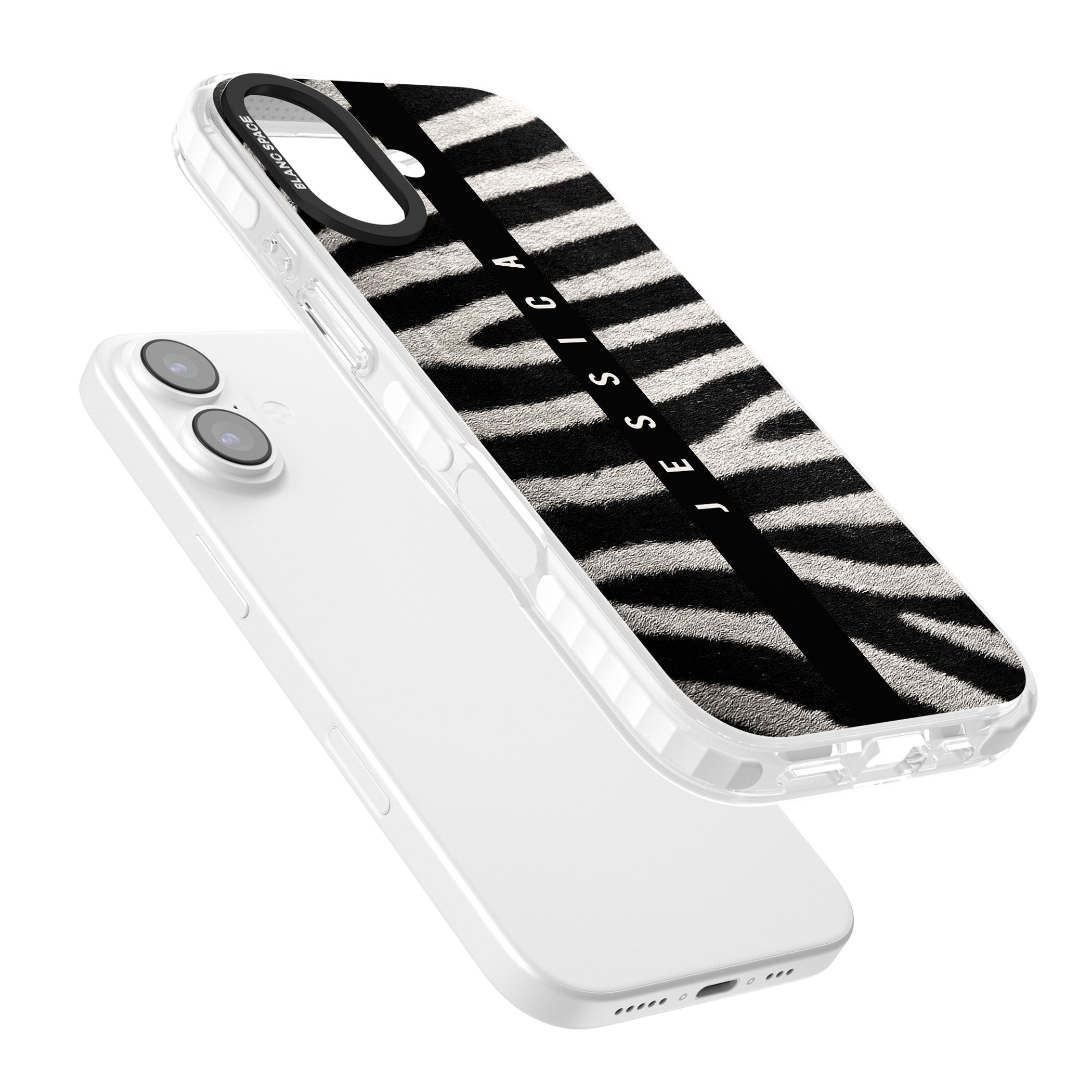 Personalised Zebra Print iPhone 17 Impact Pro Clear Phone Case Colours