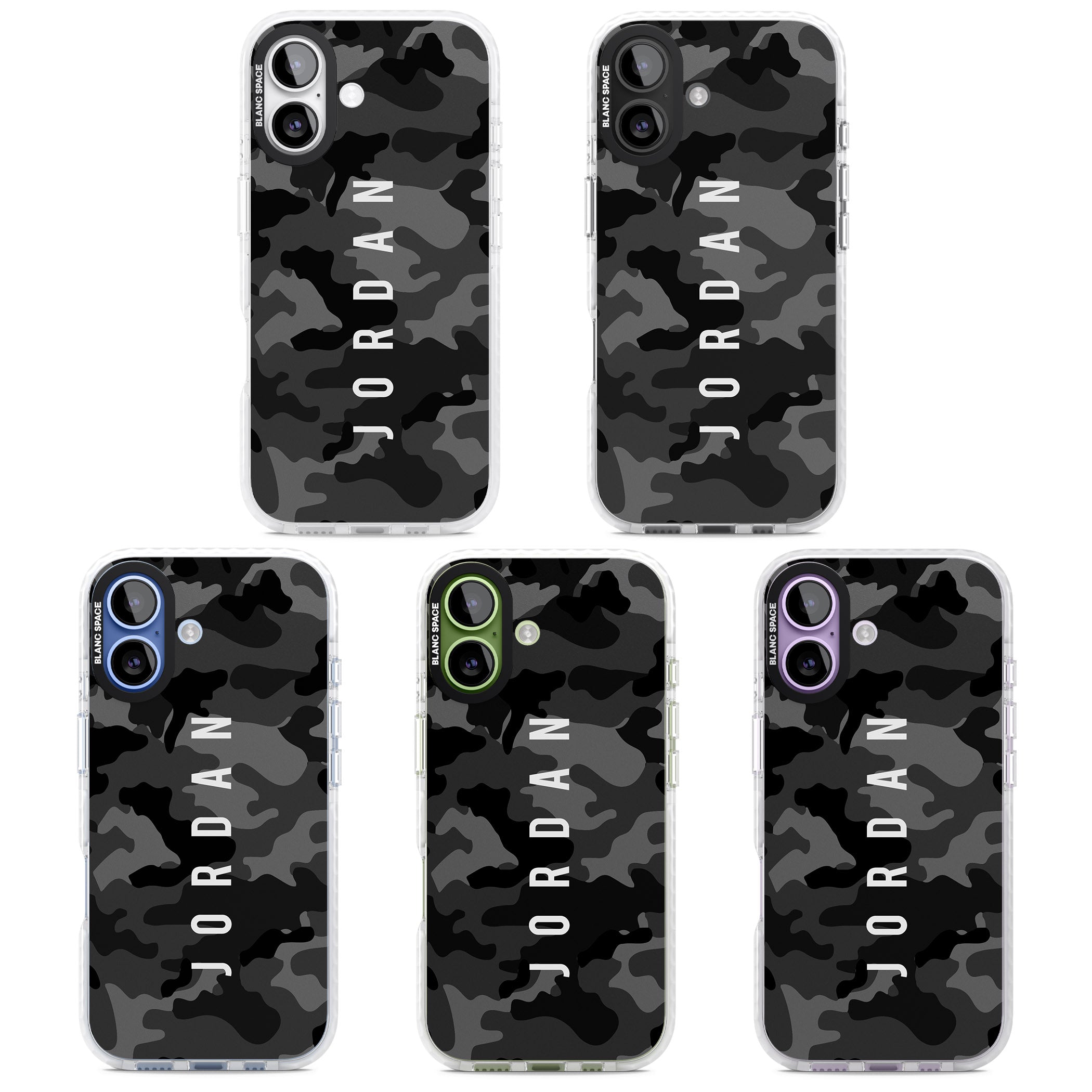 Personalised Black Camouflage Name iPhone 17 Impact Pro Clear Phone Case APT Impact Protection