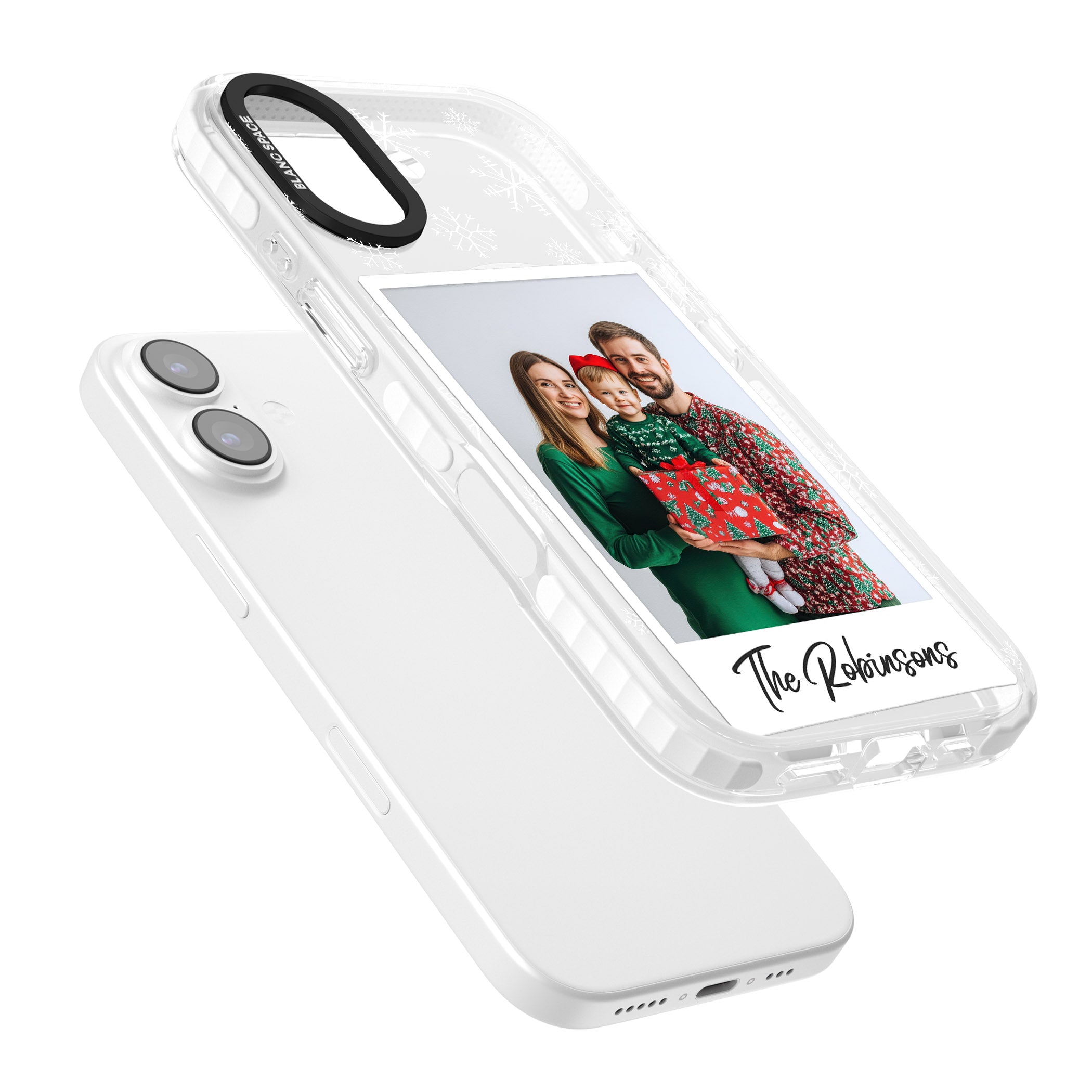 Personalised Snowflake Photo iPhone 17 Impact Pro Clear Phone Case Colours