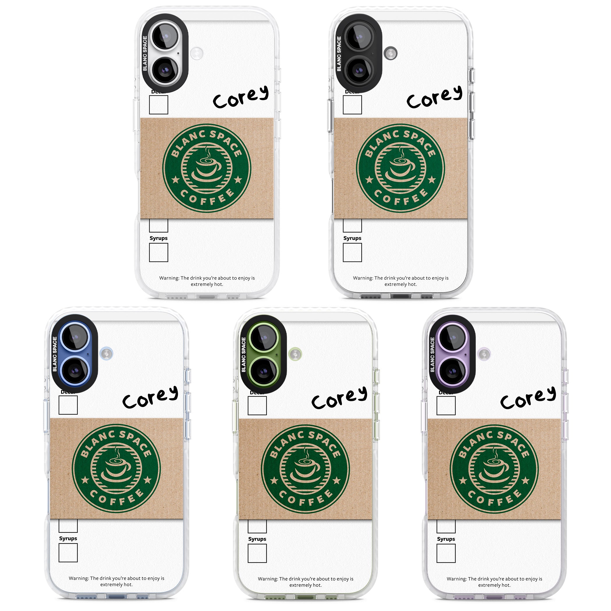 Personalised Coffee Cup iPhone 17 Impact Pro Clear Phone Case APT Impact Protection