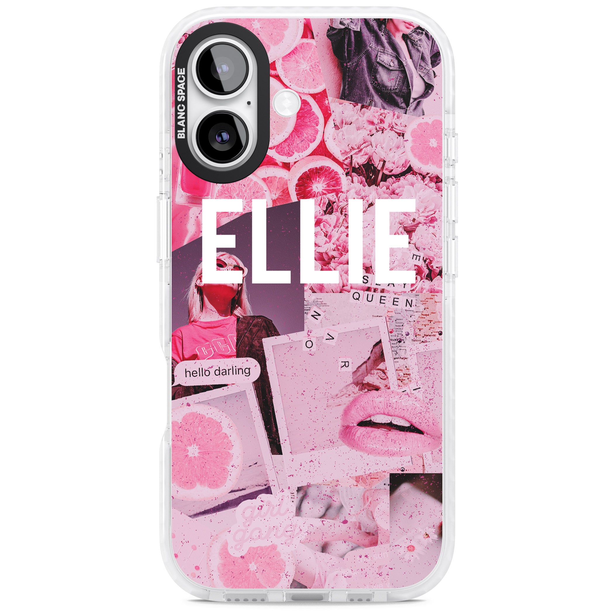 Personalised Sweet Pink Collage iPhone 17 Impact Pro Clear Phone Case