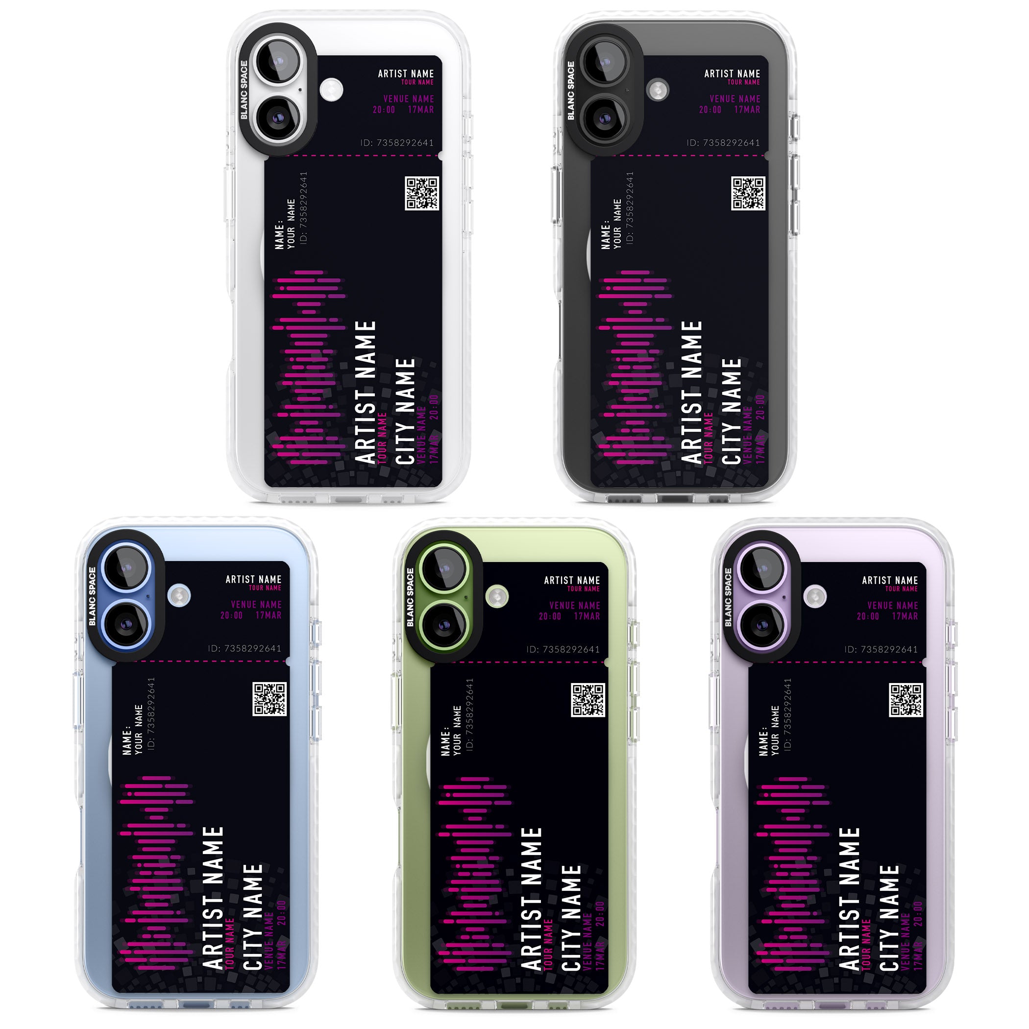 Personalised Concert Ticket iPhone 17 Impact Pro Clear Phone Case APT Impact Protection