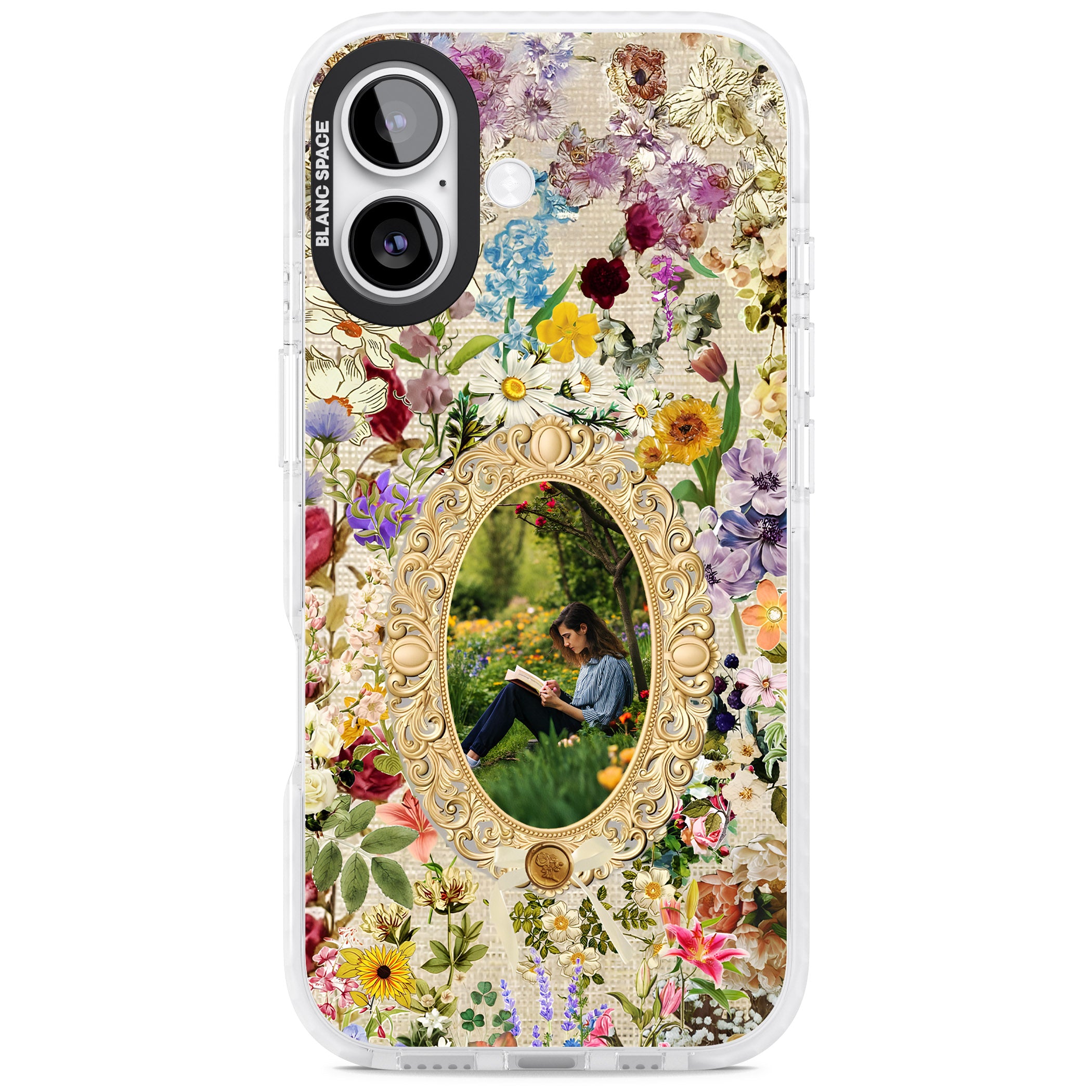 Personalised Vintage Wildflower Frame iPhone 17 Impact Pro Clear Phone Case