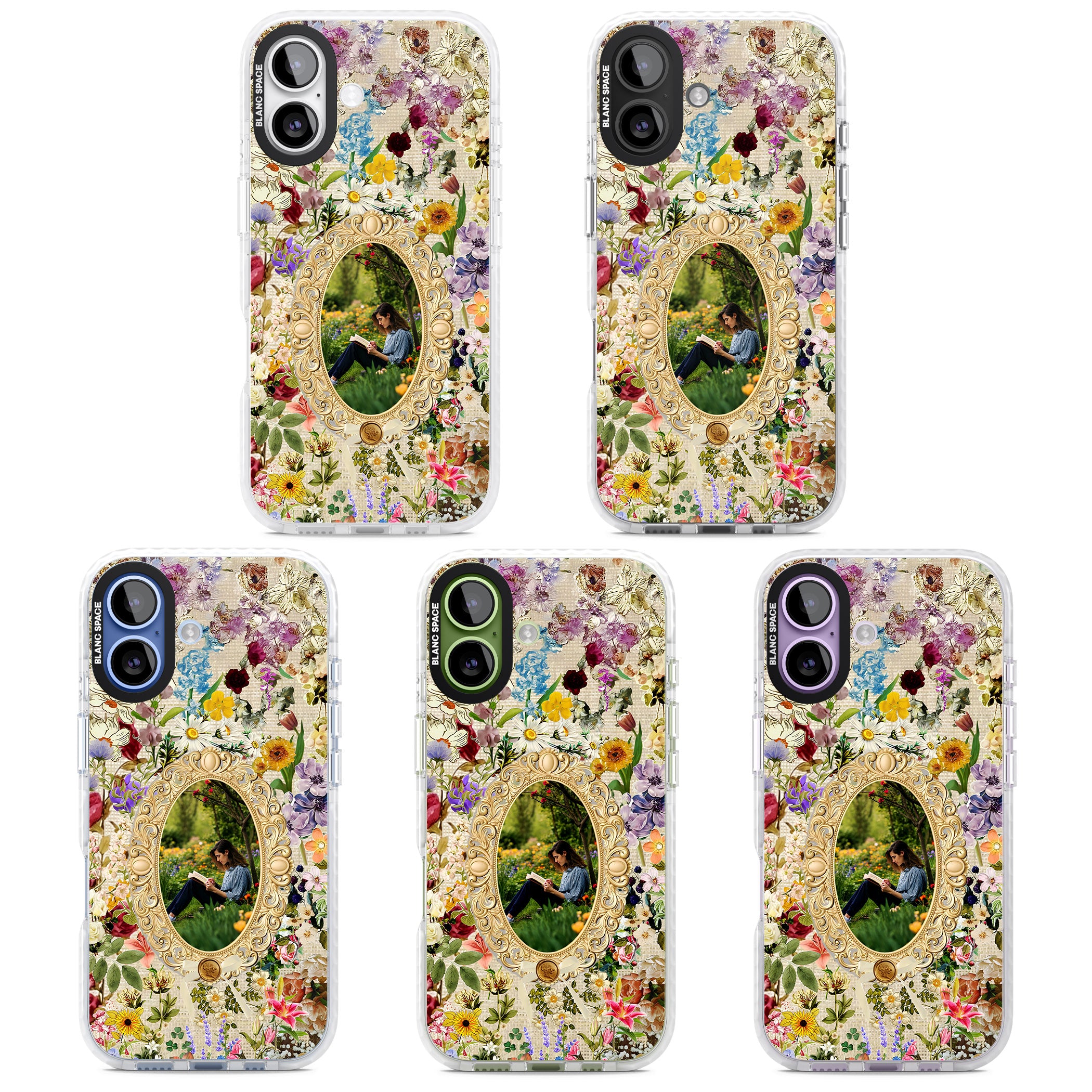 Personalised Vintage Wildflower Frame iPhone 17 Impact Pro Clear Phone Case APT Impact Protection