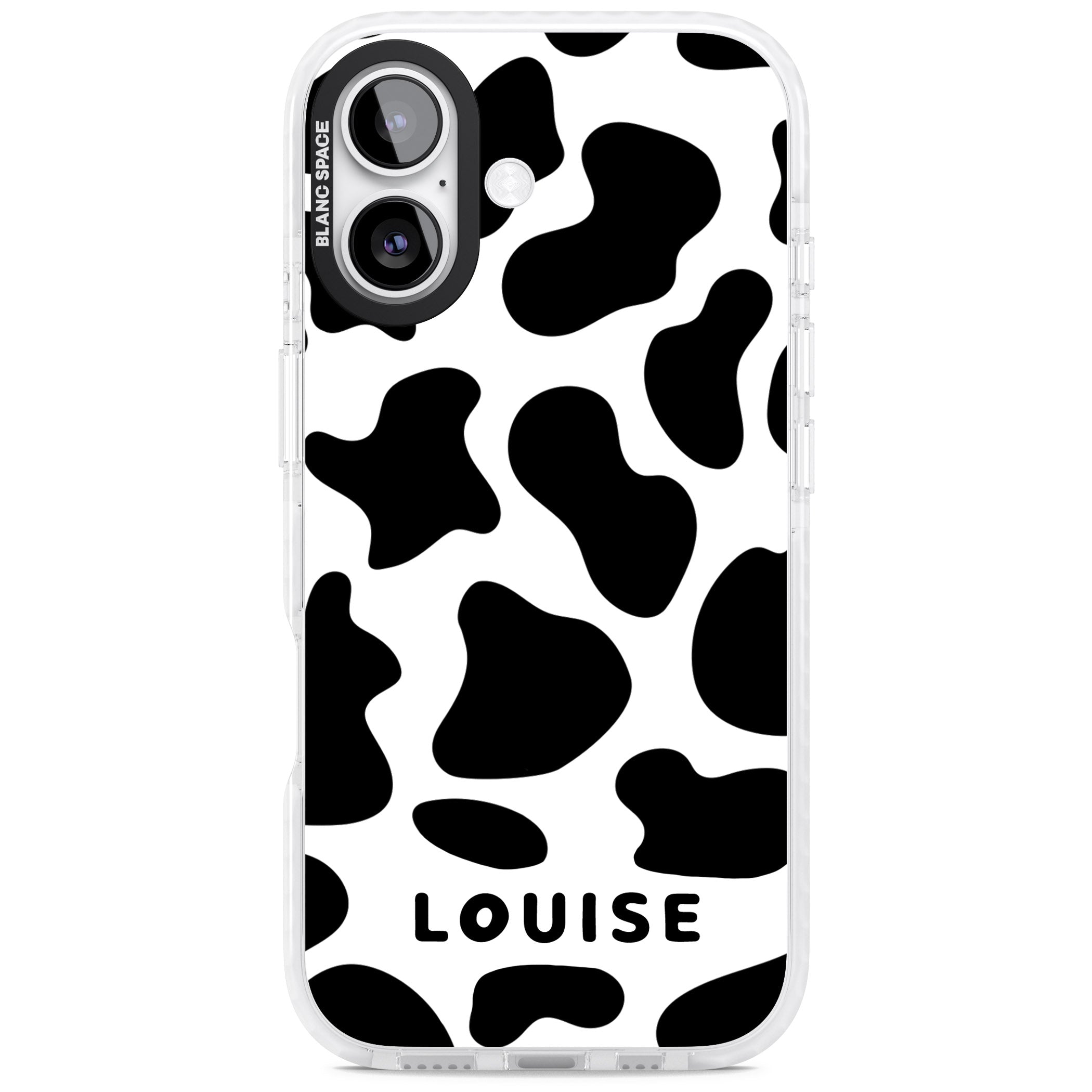 Personalised Cow Print iPhone 17 Impact Pro Clear Phone Case