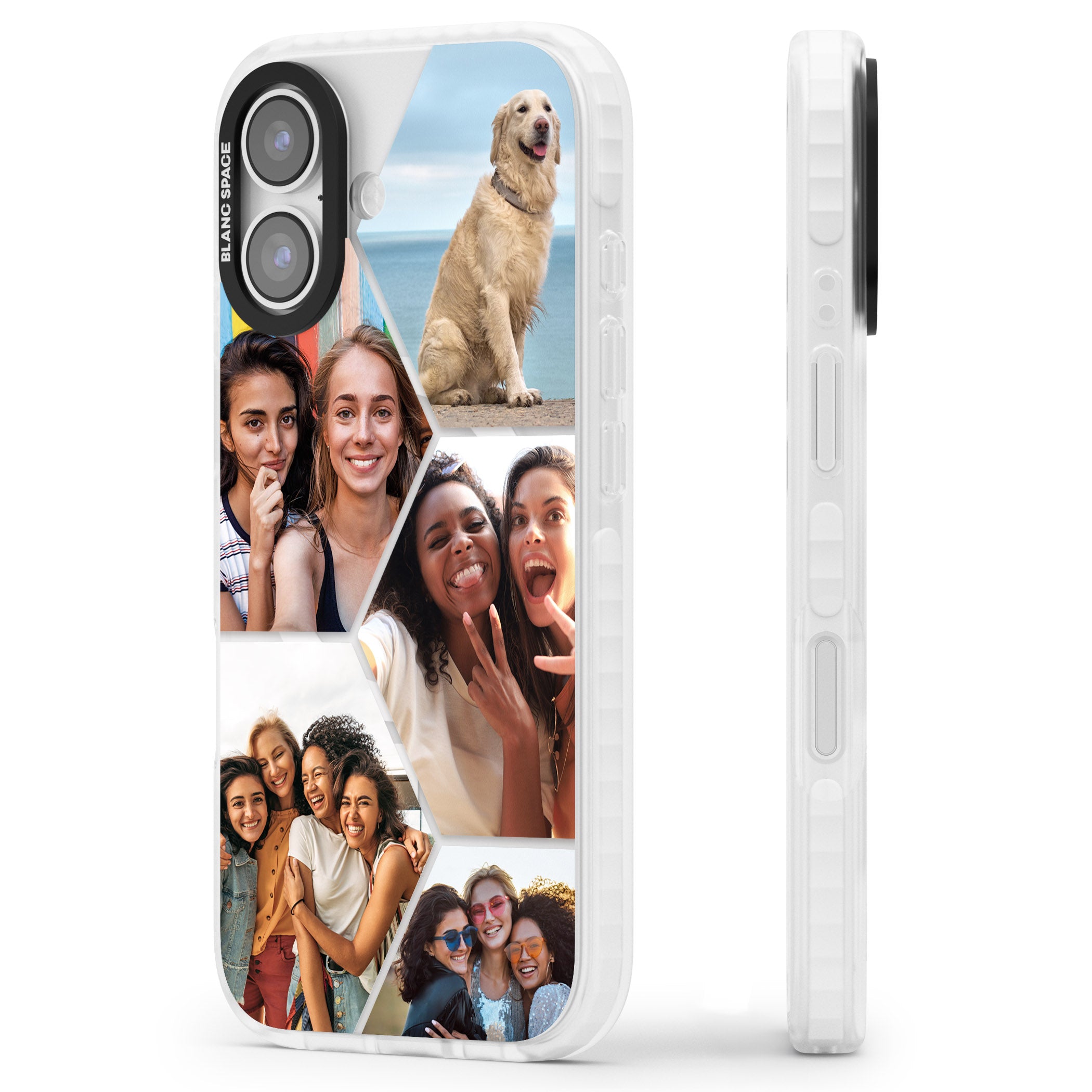 Personalised Beehive Photo Grid iPhone 17 Impact Pro Clear Phone Case Side Profile