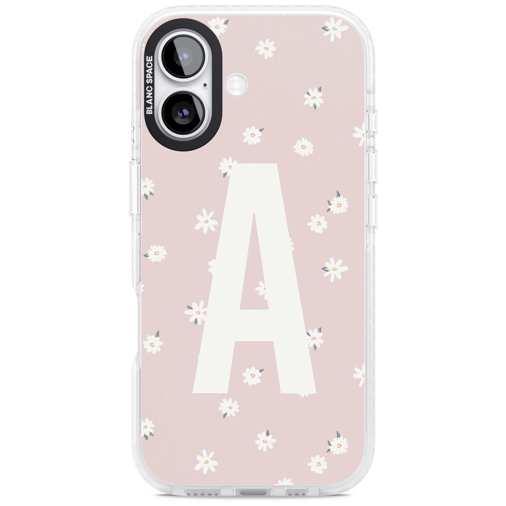 Personalised Pink Daisy Initial iPhone 17 Impact Pro Clear Phone Case