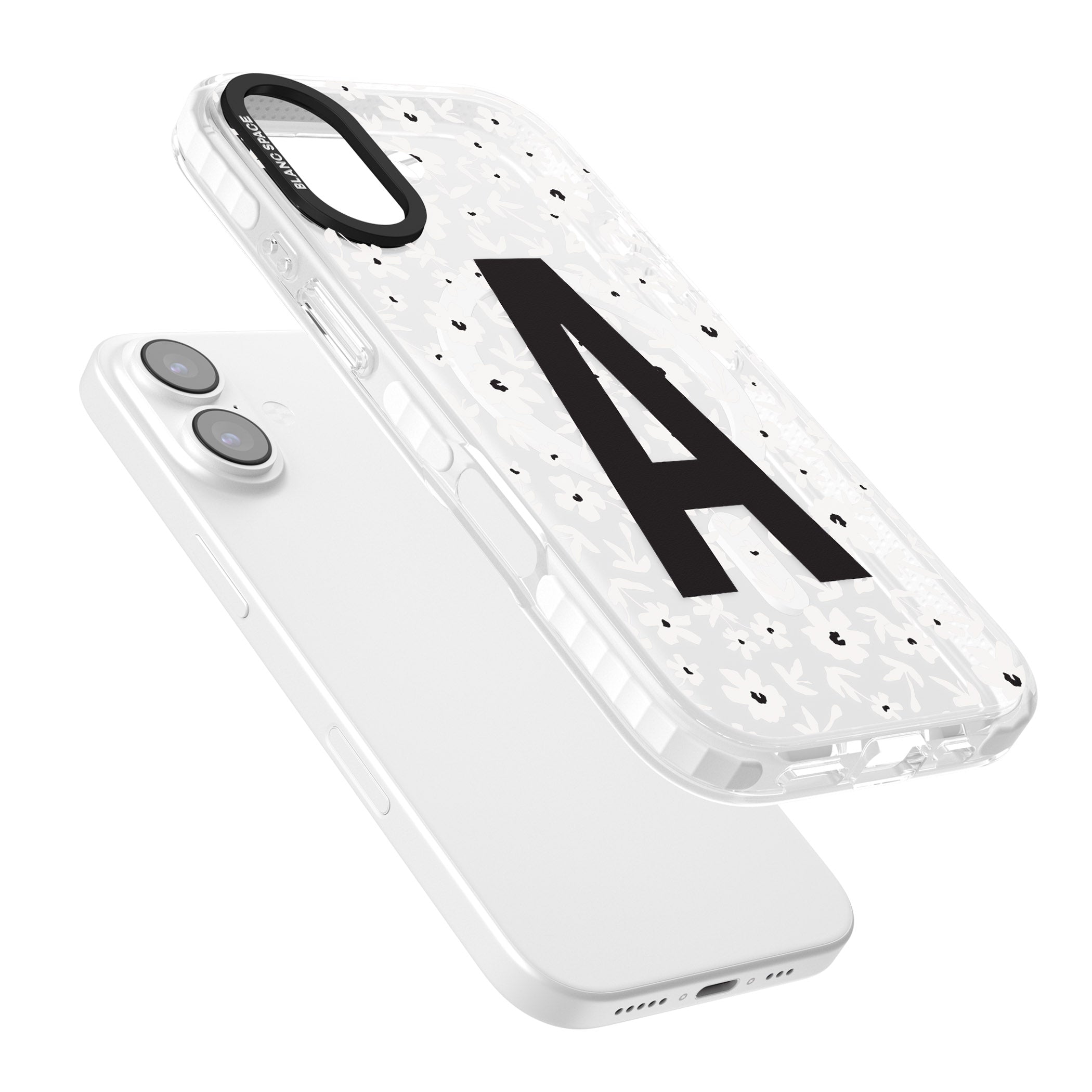 Personalised Bold Initial Floral iPhone 17 Impact Pro Clear Phone Case Colours